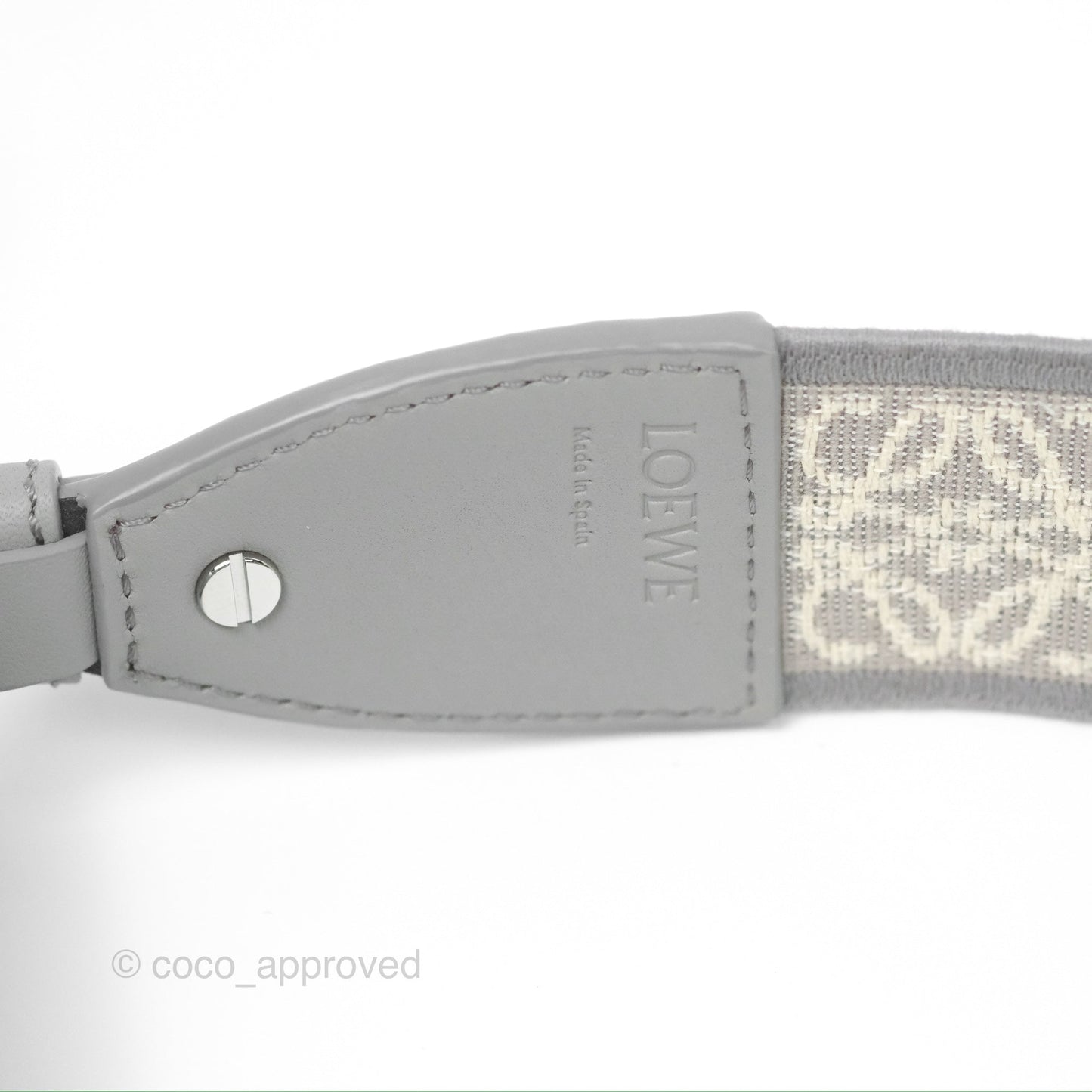 Loewe Mini Gate Dual Bag in Soft Calfskin & Jacquard Strap Light Grey