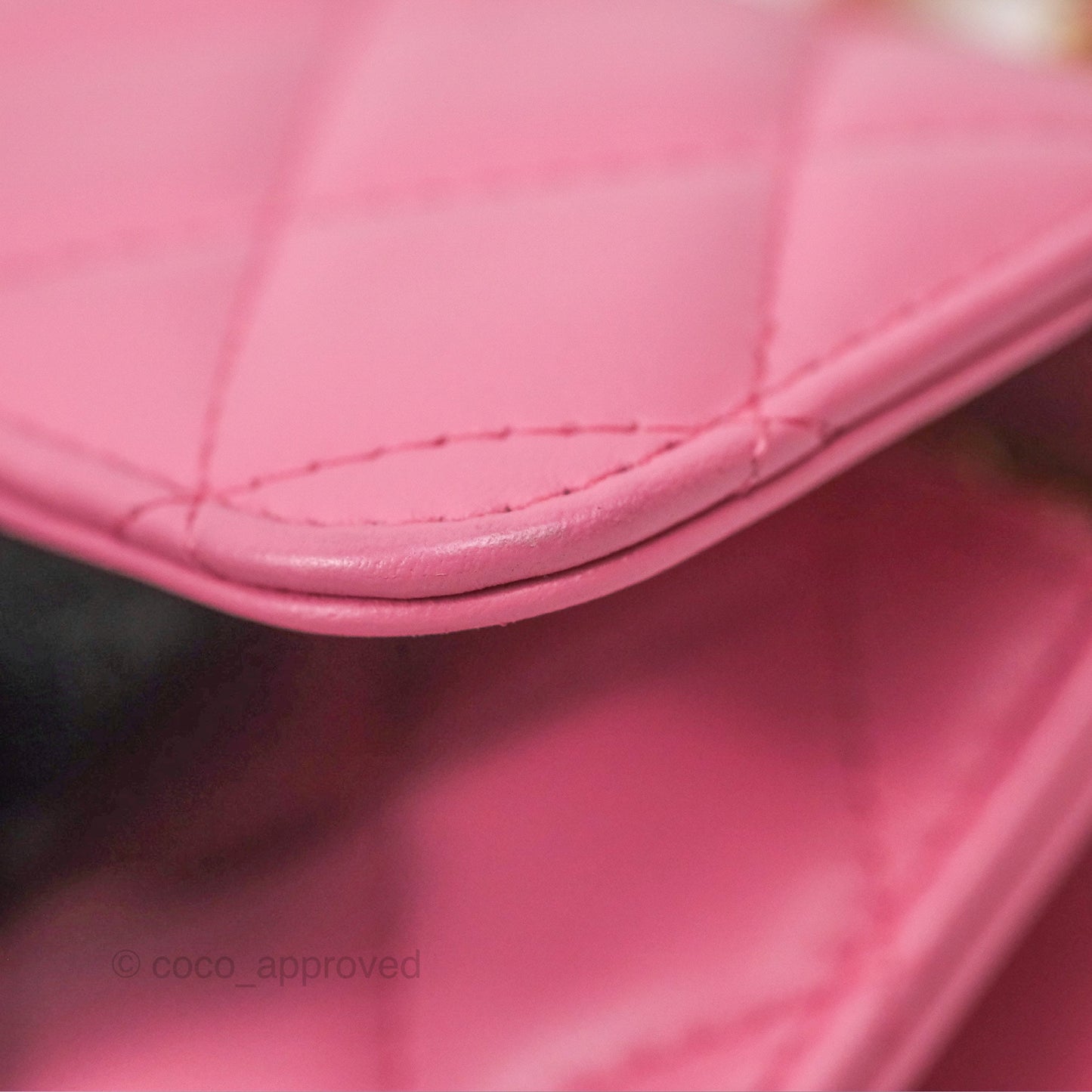 Chanel Top Handle Mini WOC Phone Holder with Chain Pink Lambskin