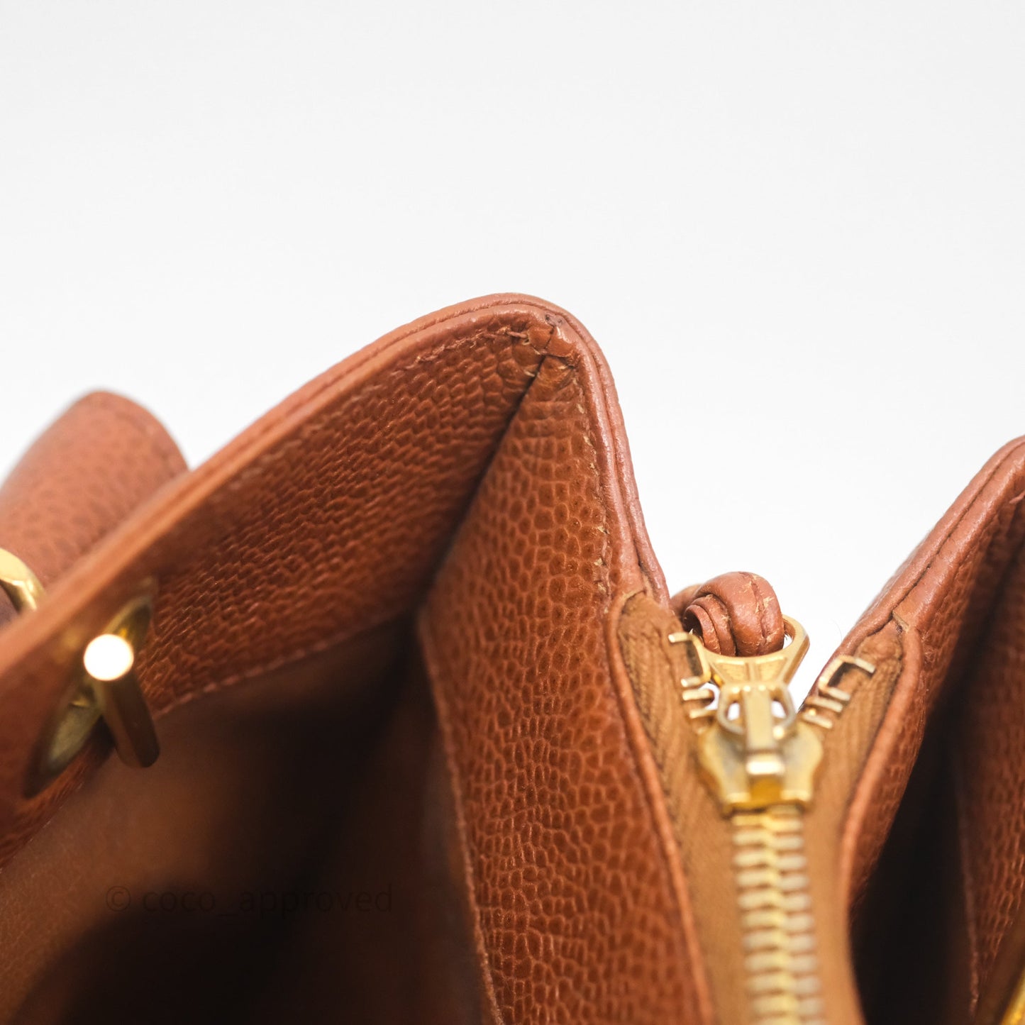 Chanel Vintage Tote Caramel Caviar 24K Gold Hardware