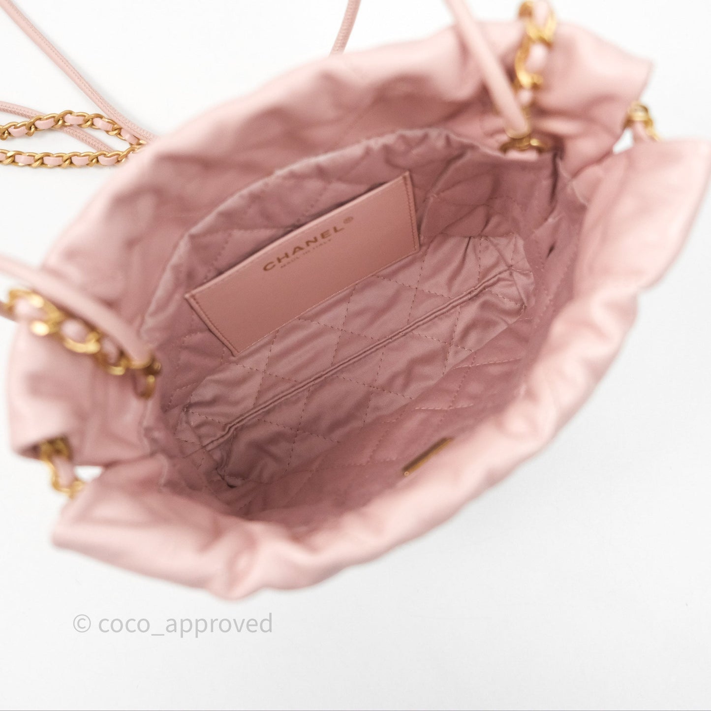 Chanel 22 Mini Bag Light Pink Crumpled Calfskin