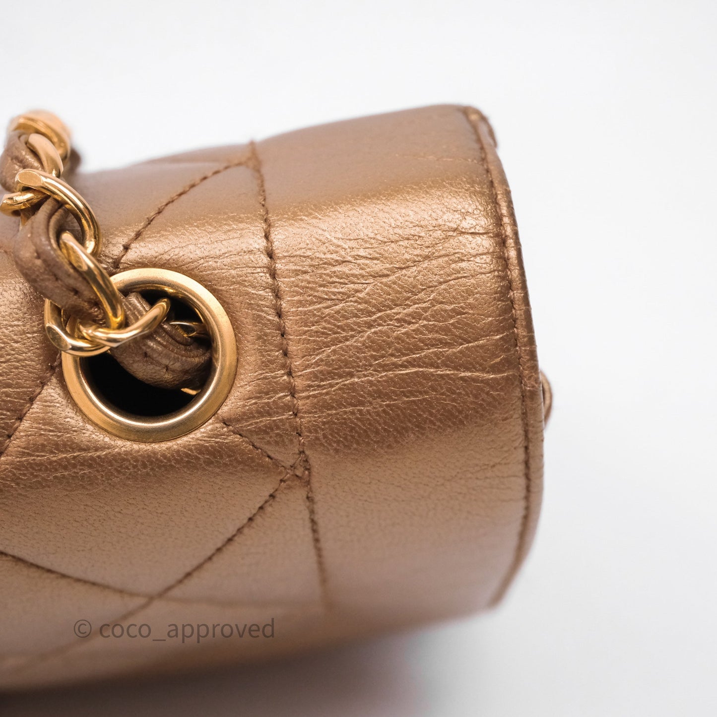 Chanel Vintage Small Quilted Classic Diana Flap Bag Gold Lambskin 24K Gold Hardware