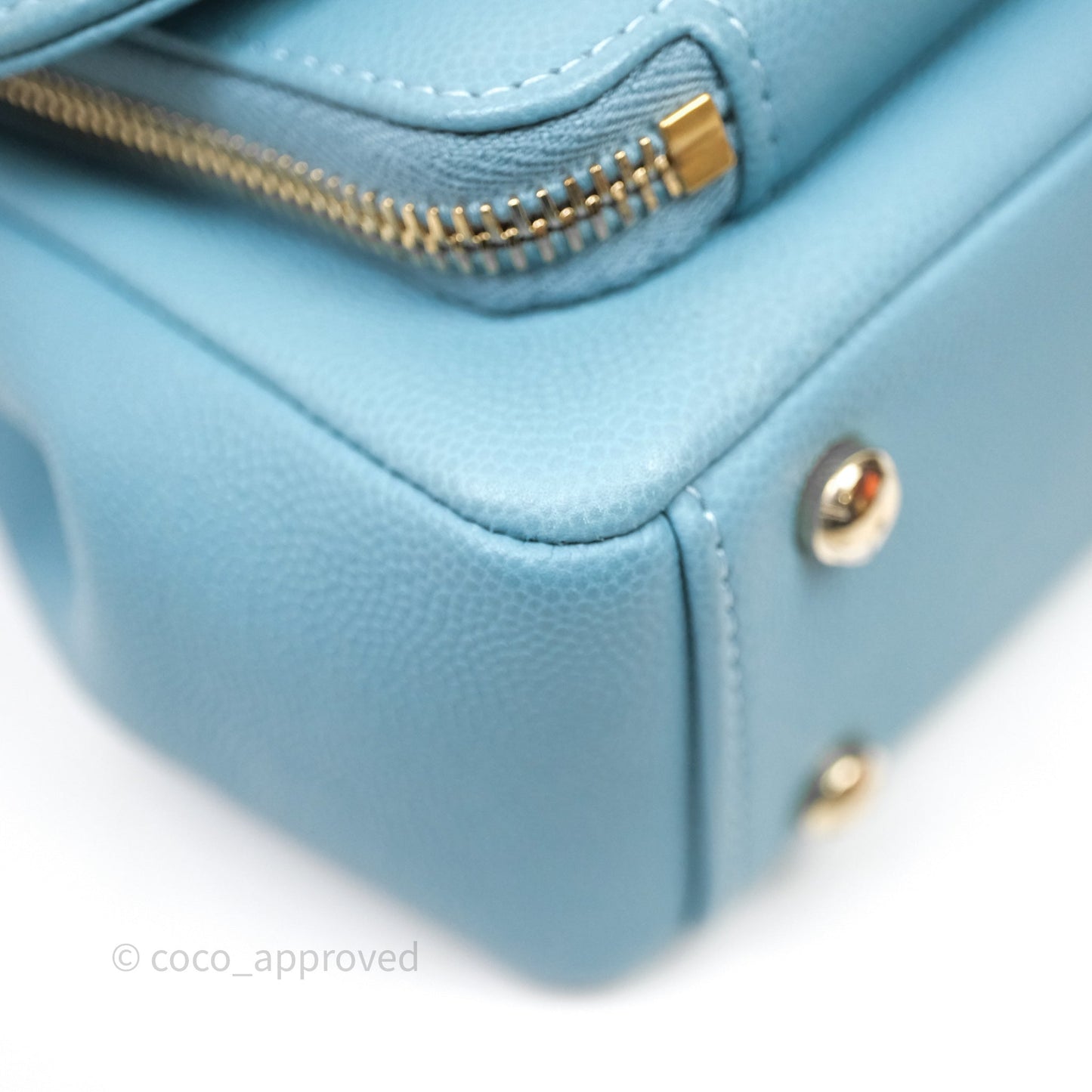 Chanel Small Quilted Business Affinity Flap Caviar Blue Gold Hardware