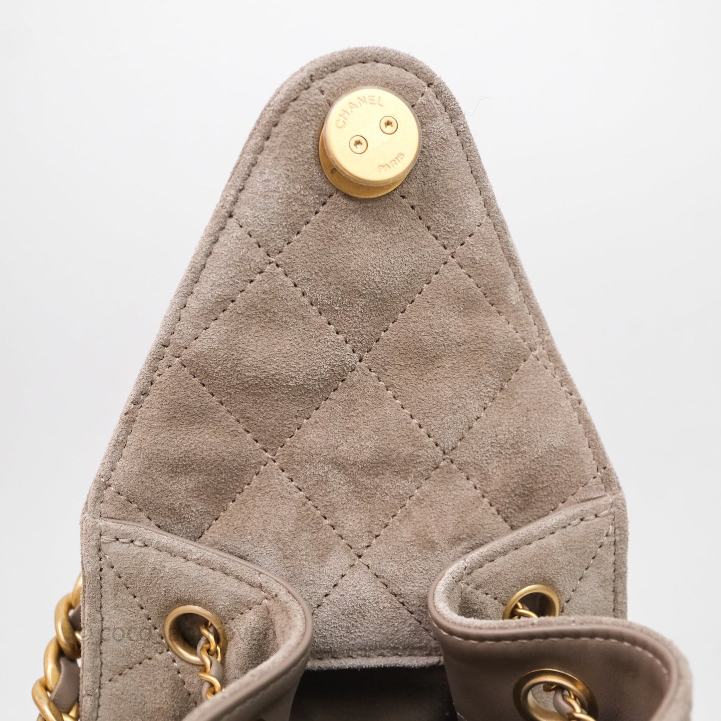 Chanel 25 Small Suede Calfskin Aged Gold Hardware