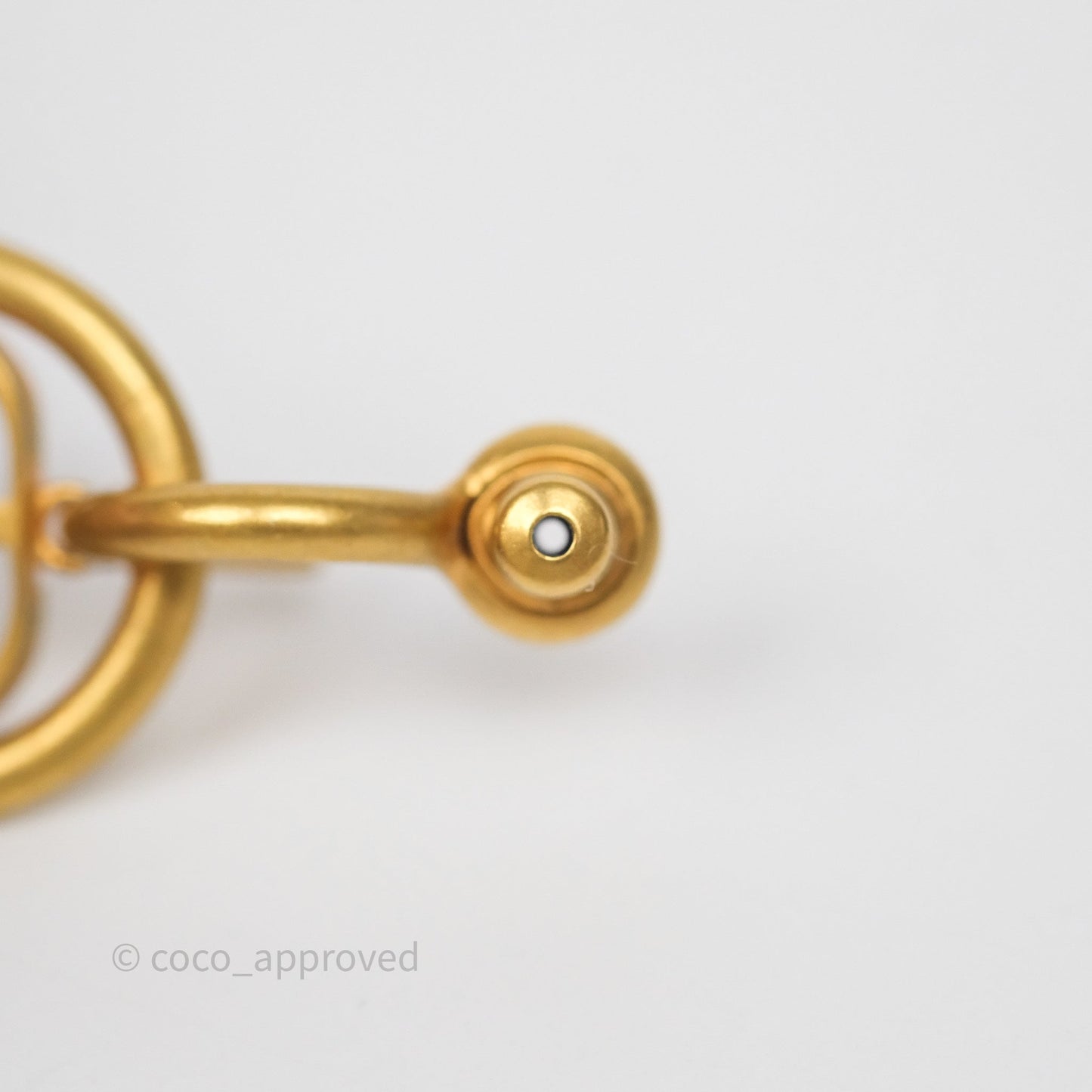 Dior 30 Montaigne Pearl Drop Earrings Aged Gold Tone