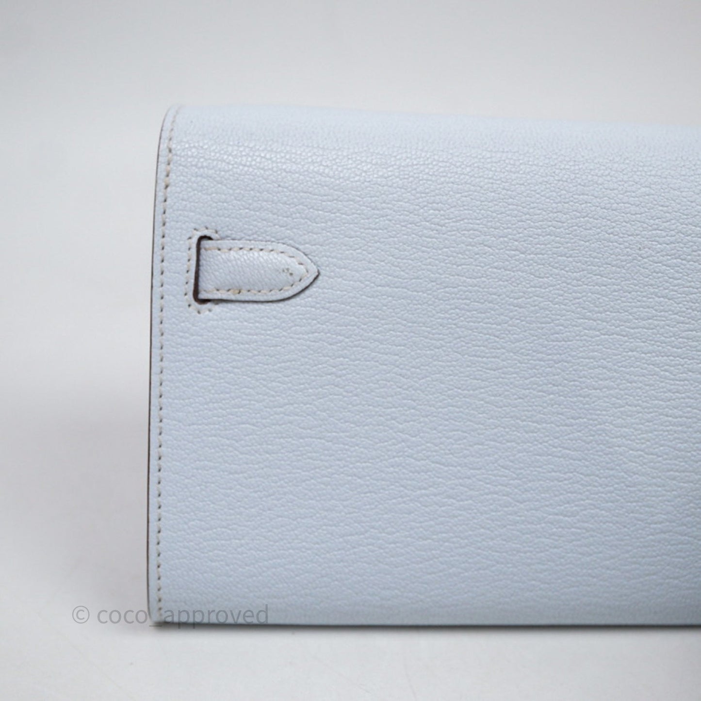 Hermès Kelly To Go Bleu Brume T0 Chèvre Mysore Palladium Hardware