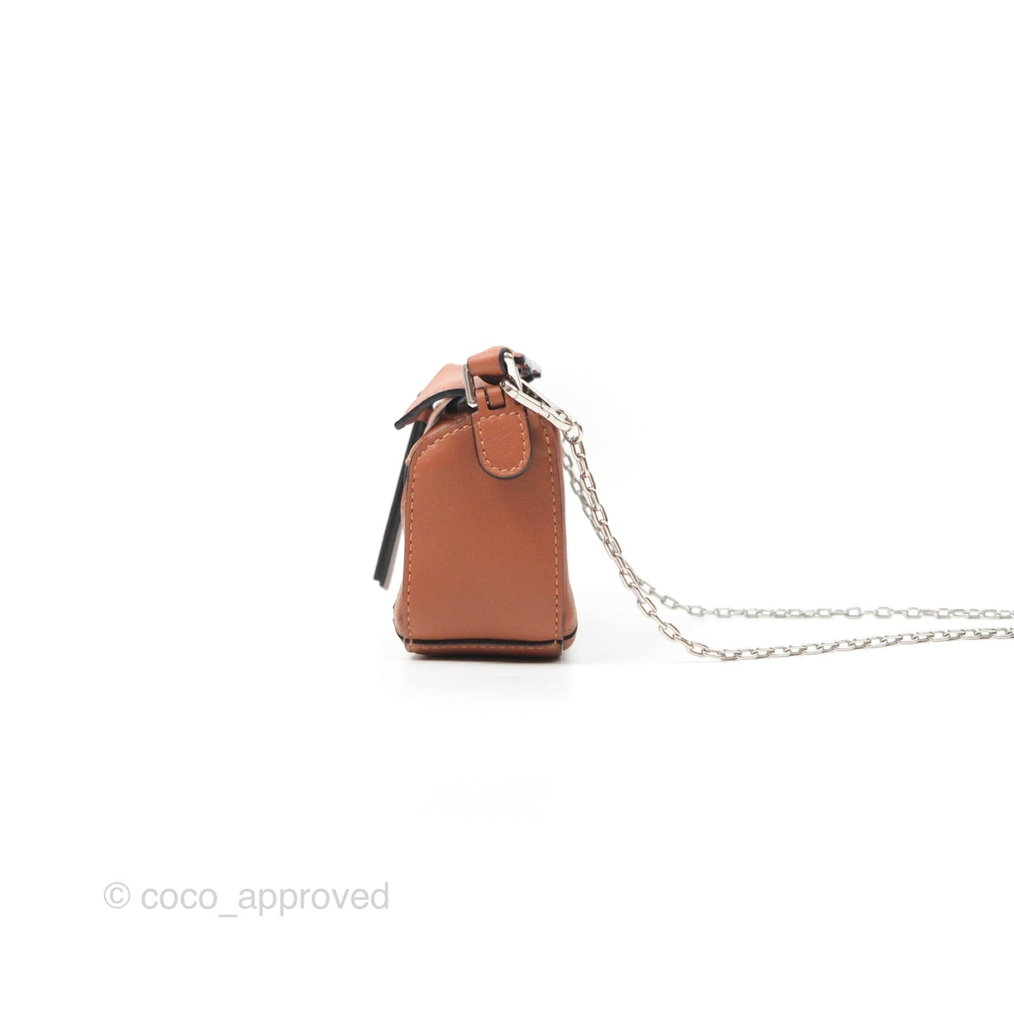 Loewe Nano Puzzle Bag Tan Calfskin Gold Hardware