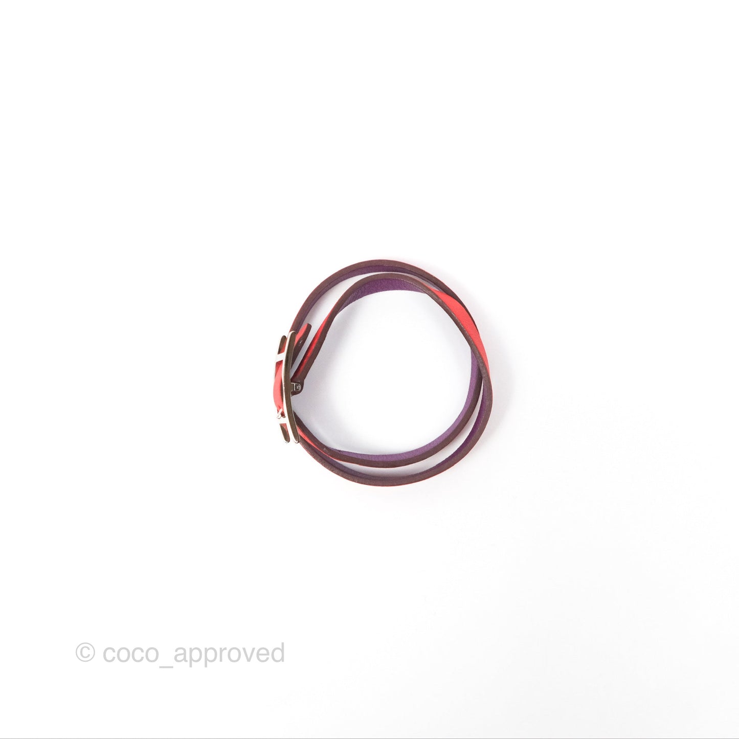 Hermès Behapi Double Tour Bracelet Capucine Anemone Palladium Hardware