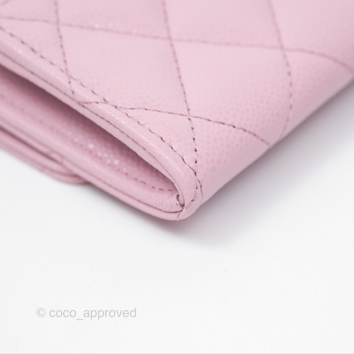 Chanel Quilted Flap Card Holder Caviar Pink Gold Hardware