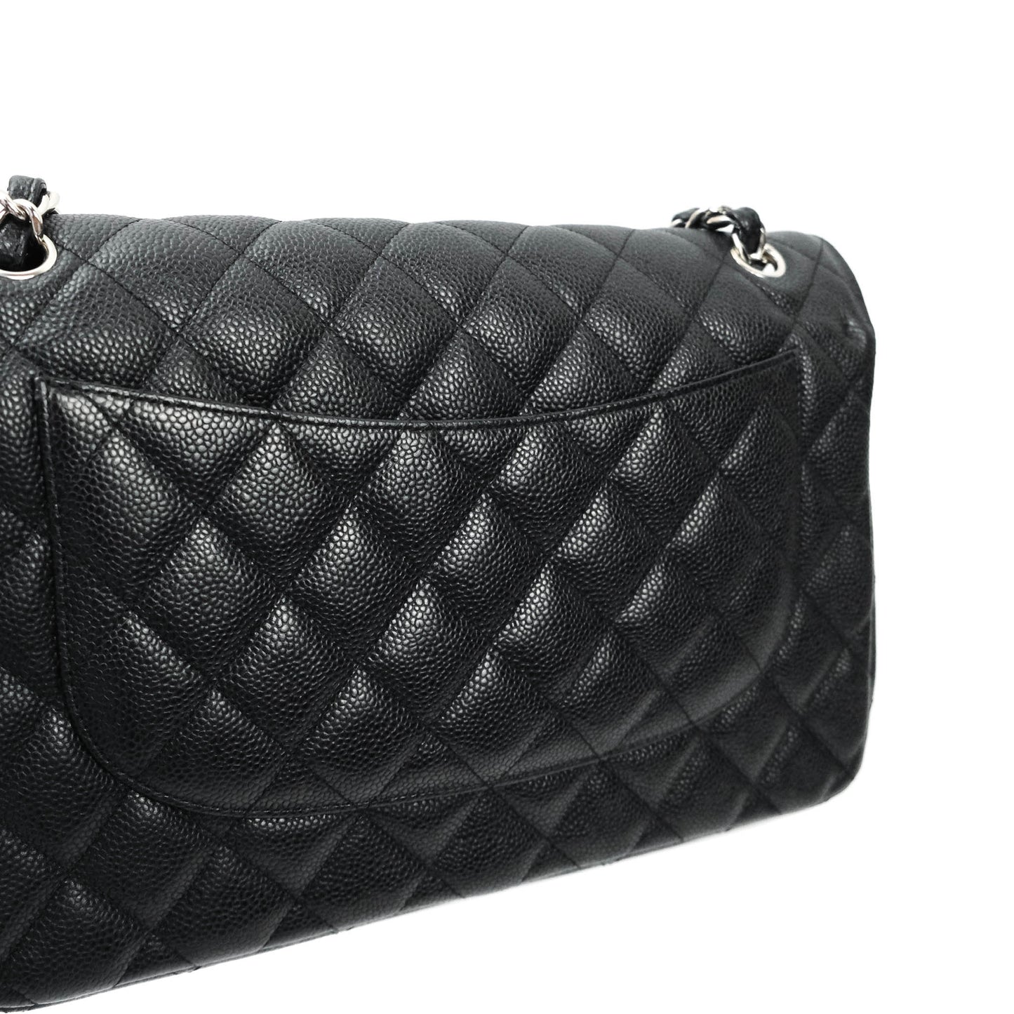 Chanel Jumbo Double Flap Black Caviar Silver Hardware⁣⁣
