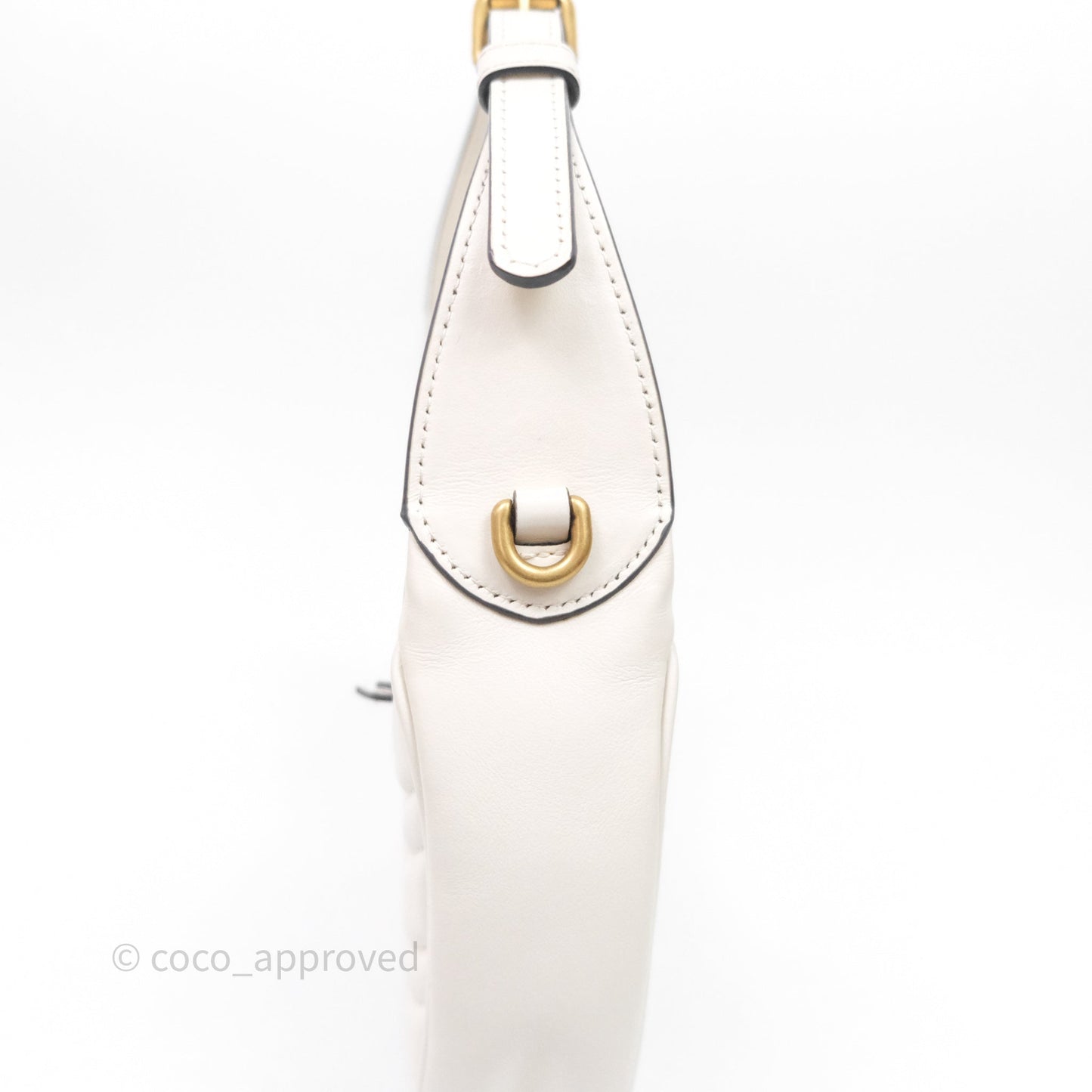 Gucci GG Marmont Half Moon-shaped Hobo Bag White