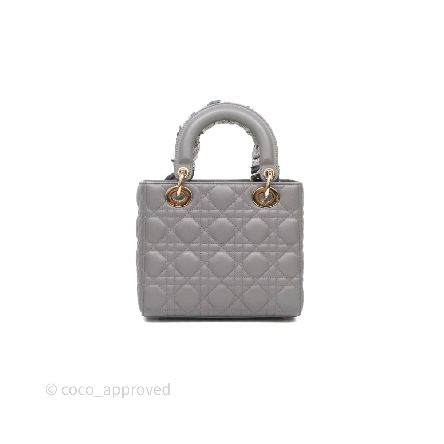 Christian Dior Small Lady Dior Grey Lambskin Gold Hardware