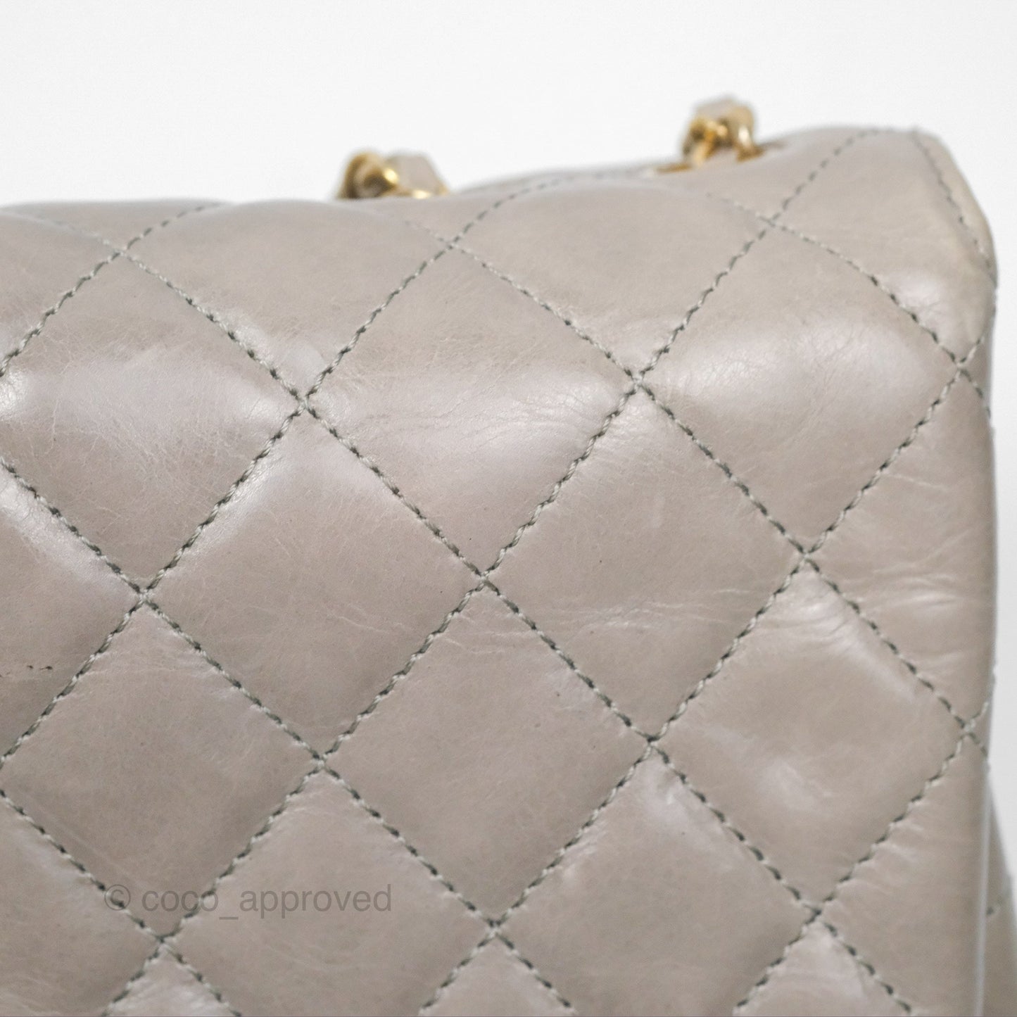 Chanel Accordion Flap Bag Taupe Crinkled Glazed Calfskin