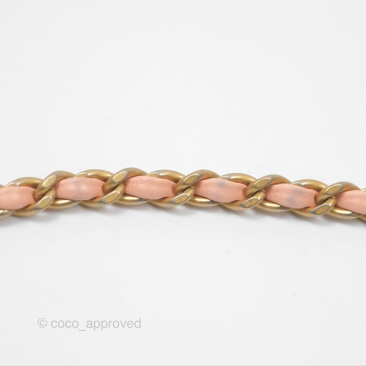 Chanel Pearl Crush Mini Square Quilted Peach Beige Lambskin Aged Gold Hardware