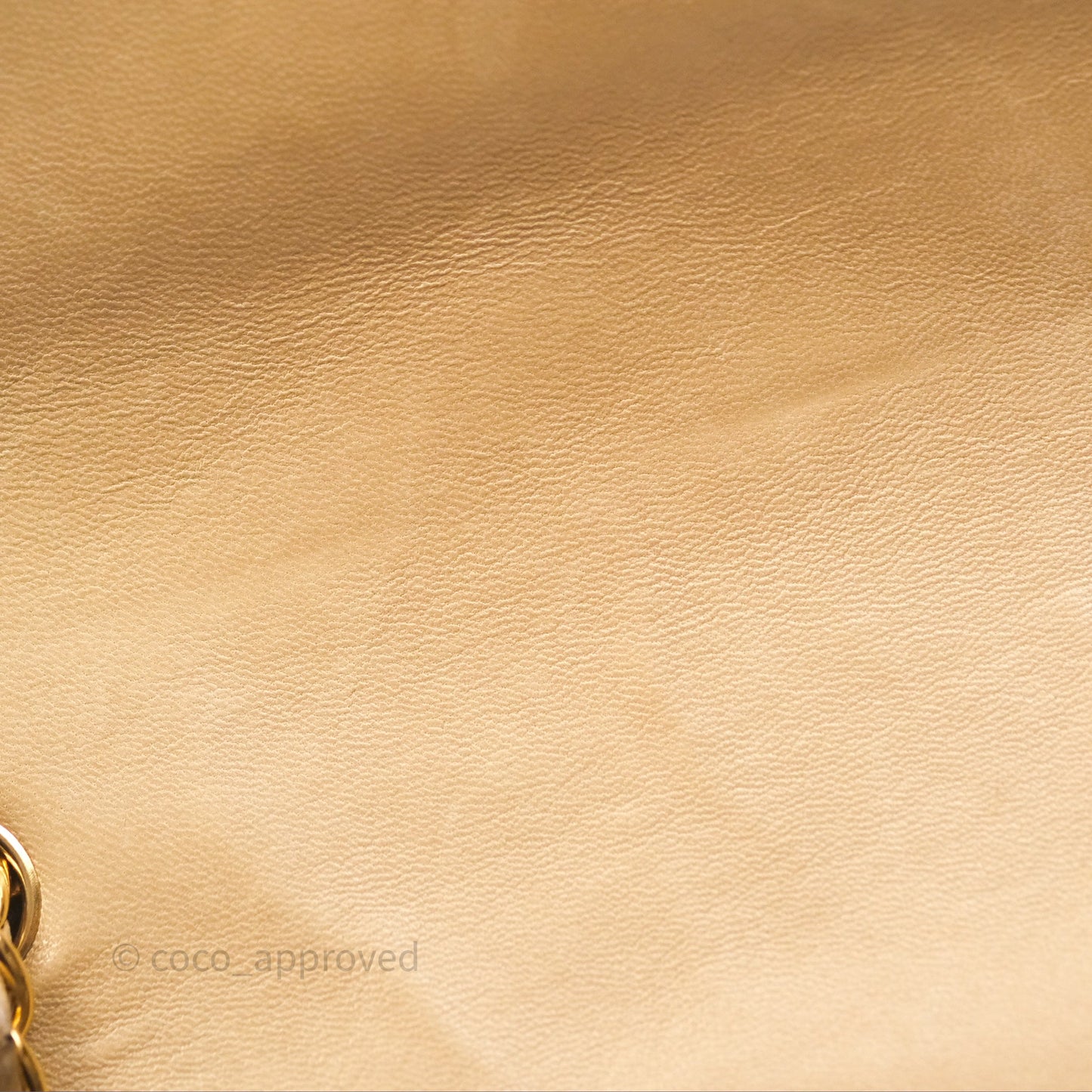 Chanel Vintage Medium Flap Chevron Beige Lambskin 24K Gold Hardware