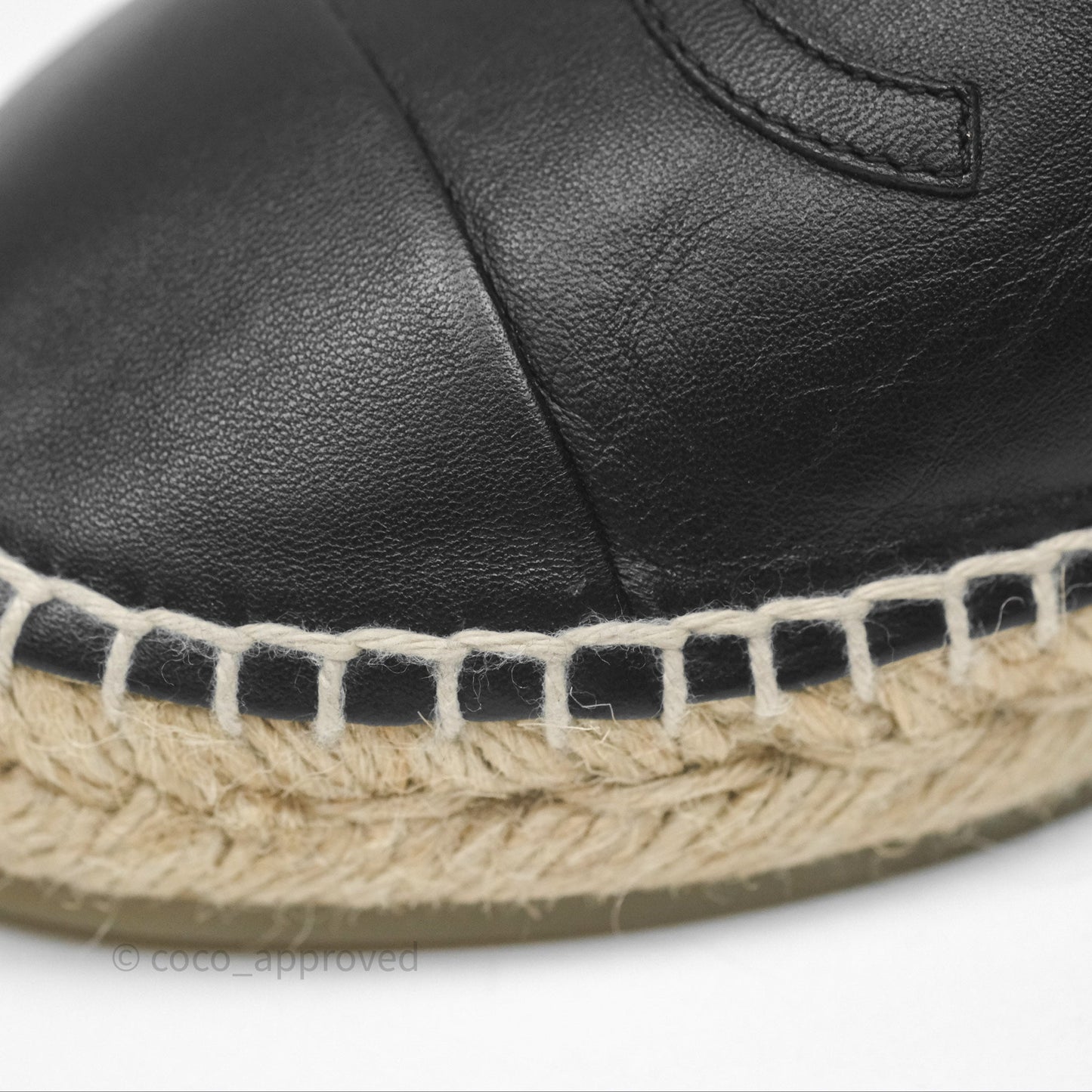 Chanel Espadrille Black Leather Size 40
