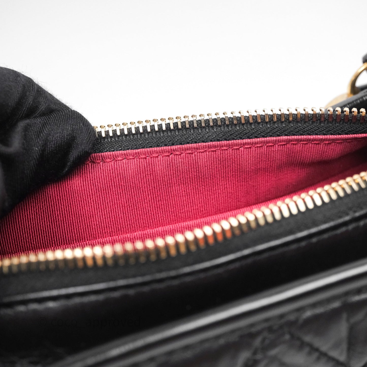 Chanel Small Gabrielle Hobo Quilted Black Aged Calfskin
