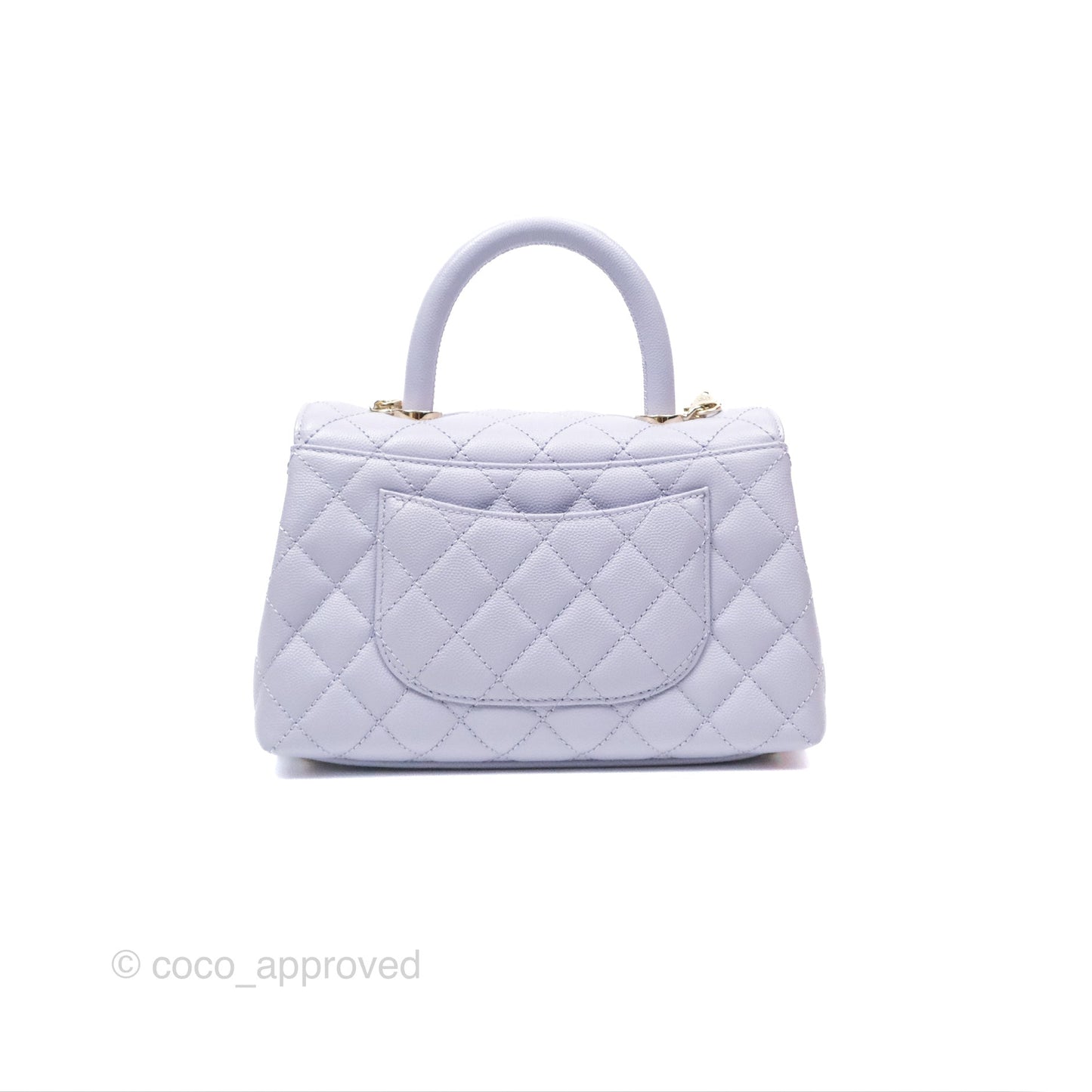 Chanel Small Coco Handle Quilted Lilac Caviar Gold Hardware