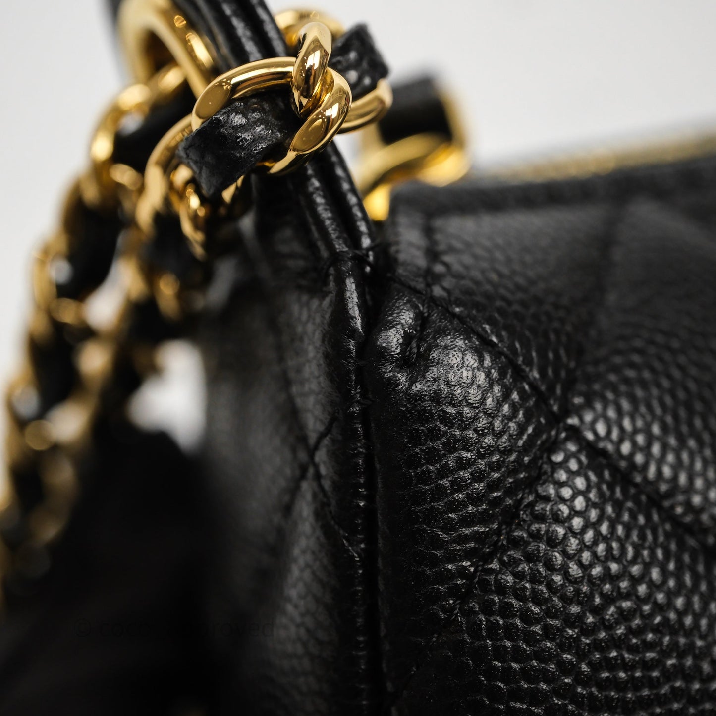 Chanel Clutch on Chain Black Caviar Gold Hardware 25A