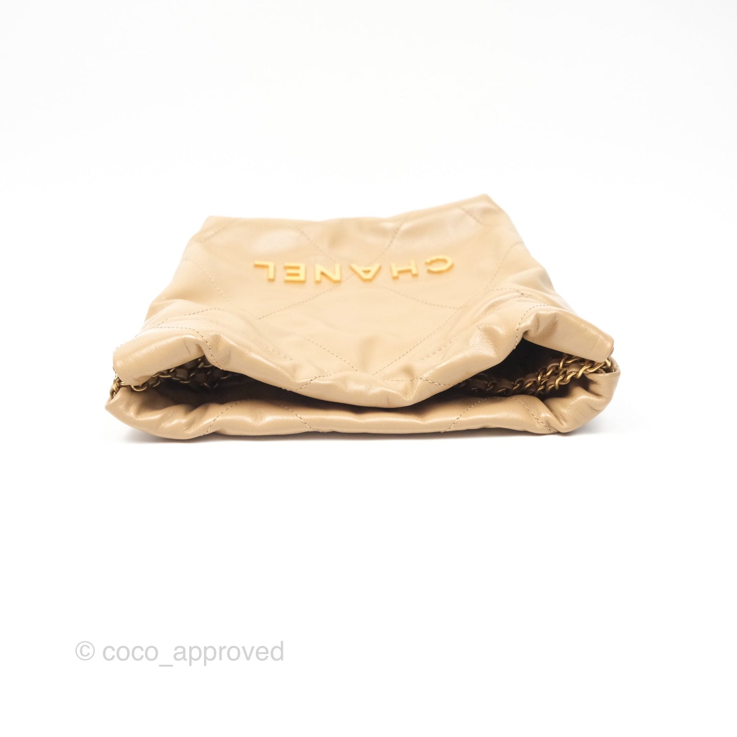 Chanel 22 Mini Bag Beige Shiny Crumpled Calfskin