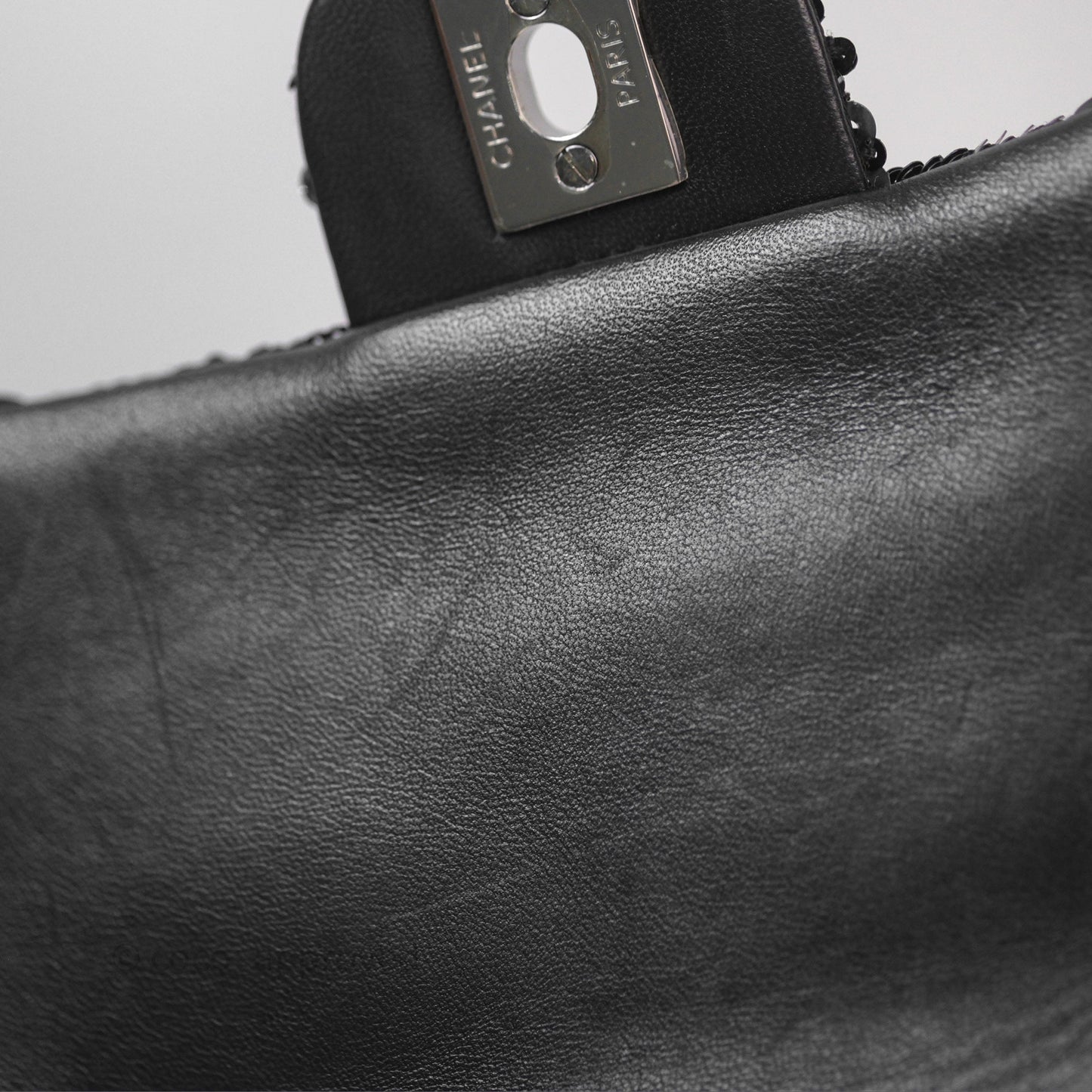 Chanel Mini Flap Bag Sequin Black/ Navy Gun Metal Hardware