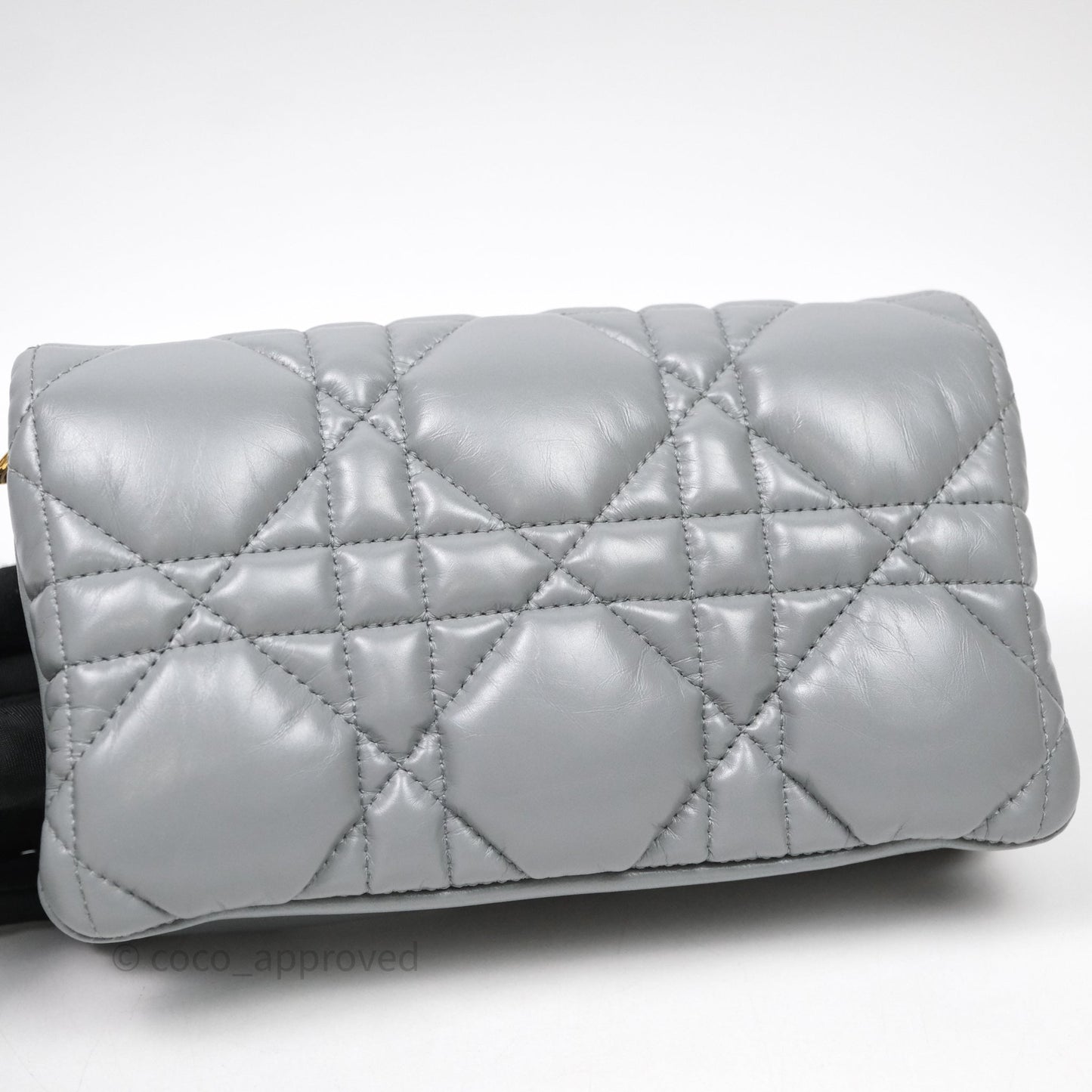Christian Dior Mini Caro Bag Grey Macrocannage