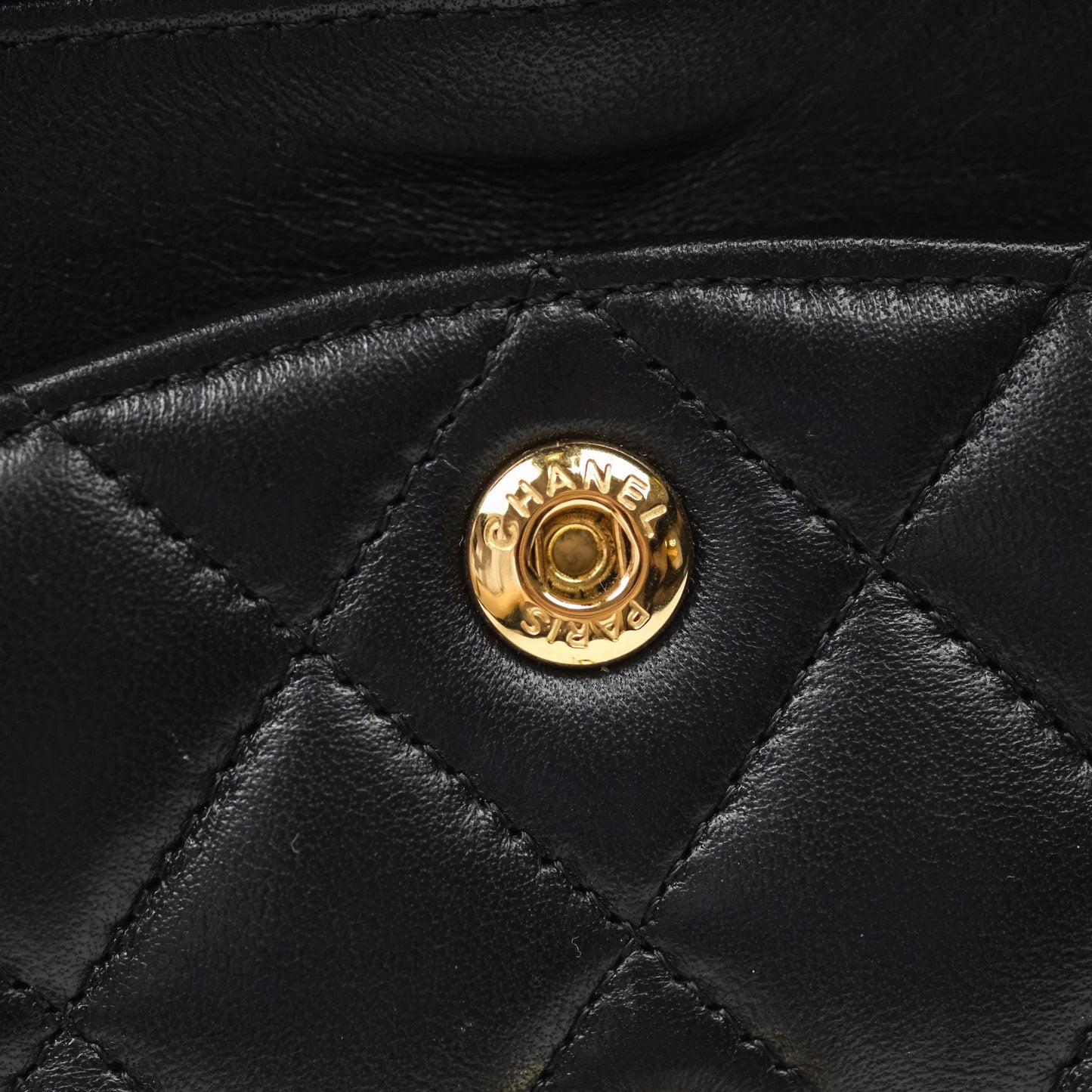 Chanel Small Classic Flap Quilted Black Lambskin Gold Hardware
