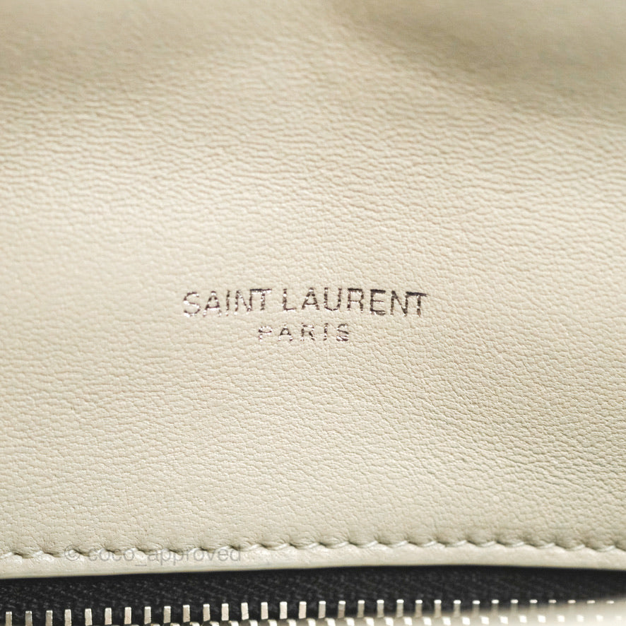 Saint Laurent Puffer Toy Bag Blanc Vintage Lambskin Silver Hardware