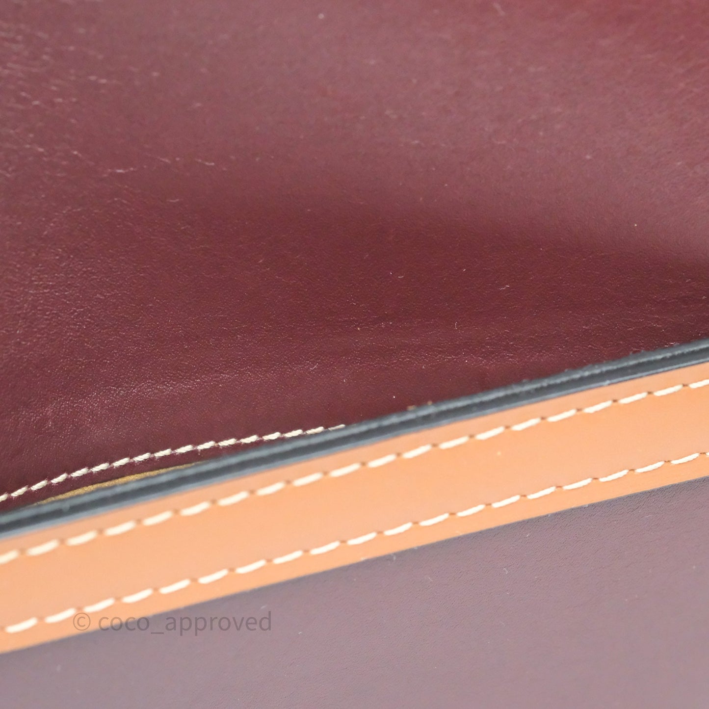 Loewe Small Gate Bag Smooth Calfskin Burgundy Tan Brown