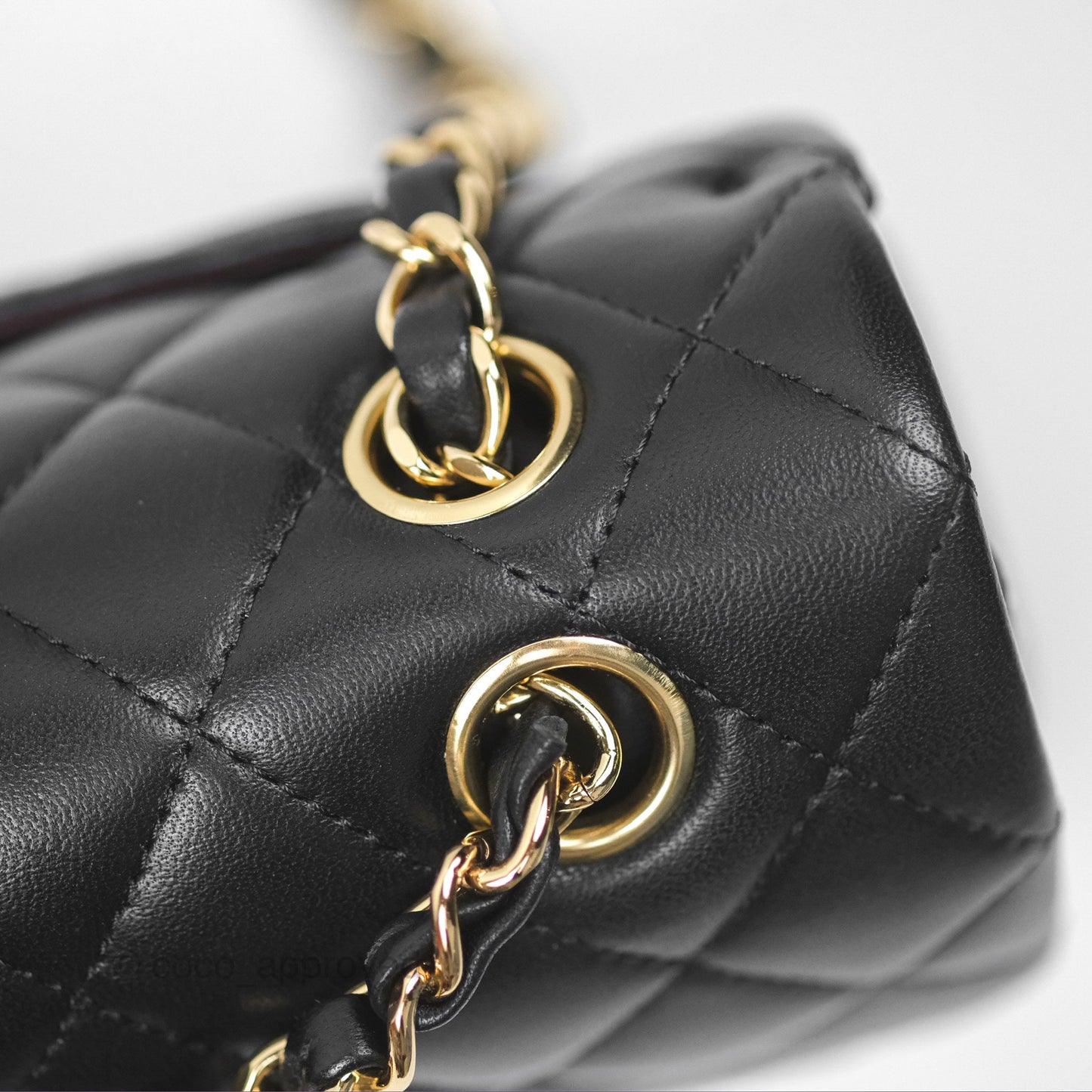 Chanel Small Classic Flap Quilted Black Lambskin Gold Hardware
