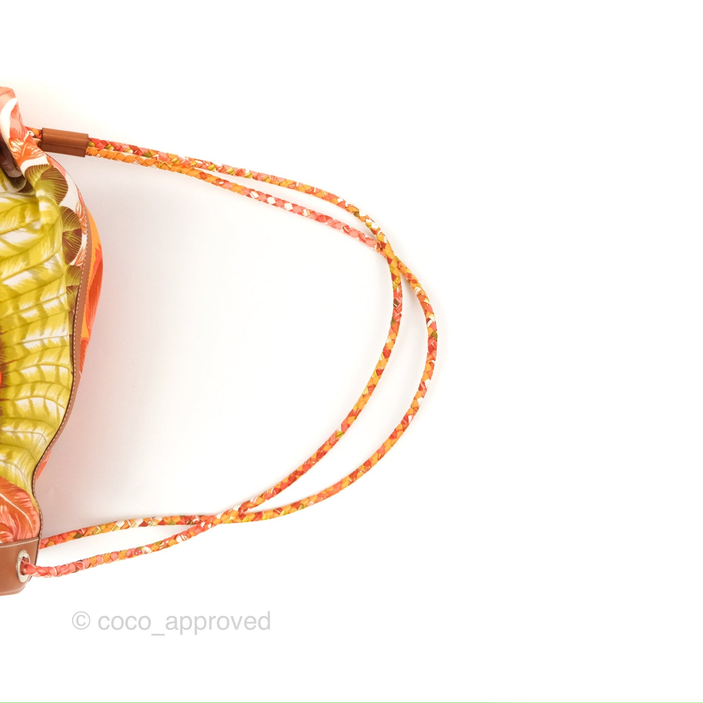 Hermes Sac Soie Cool Drawstring Backpack Orange