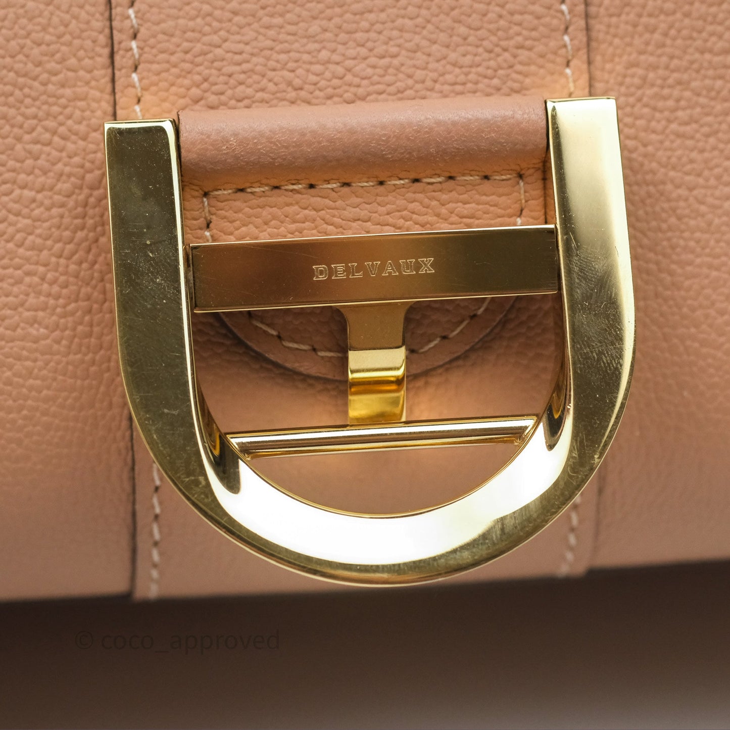 Delvaux Mini Brillant Bag Vison Grained Calfskin Gold Hardware with Twilly