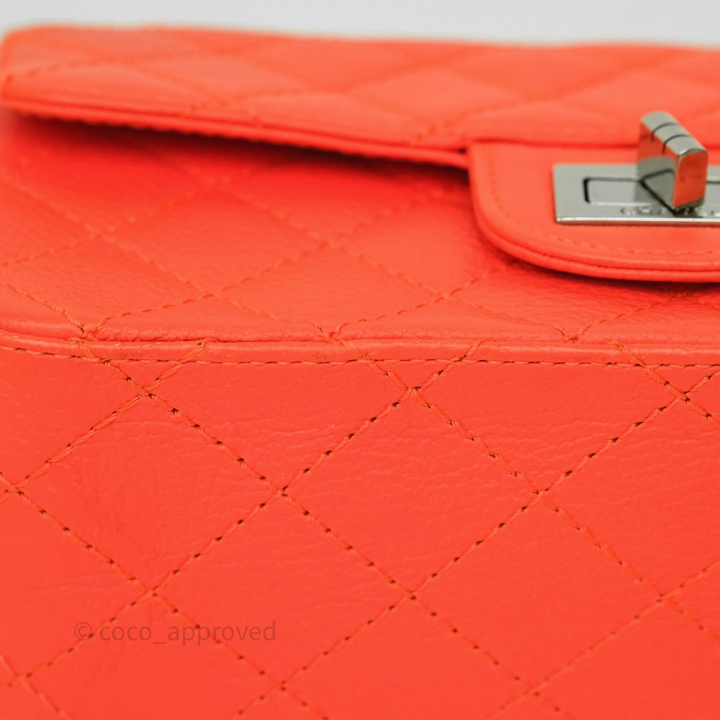 Chanel Mini Reissue 224 Tangerine Orange Goatskin Silver Hardware
