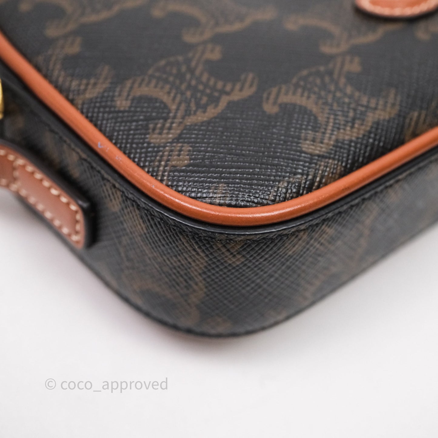 Celine Mini Camera Shoulder Bag Triomphe Canvas Tan