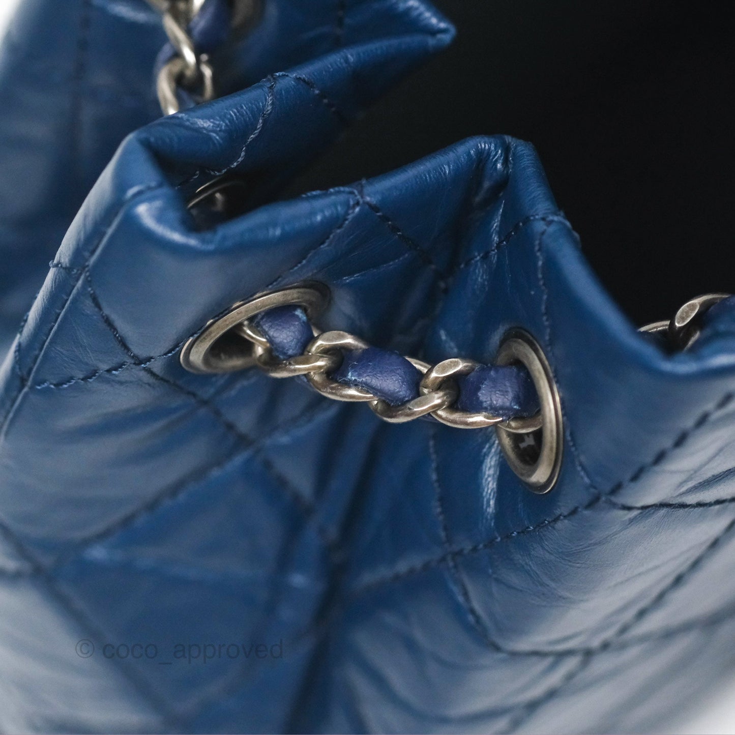 Chanel Small Gabrielle Backpack Navy Aged Calfskin