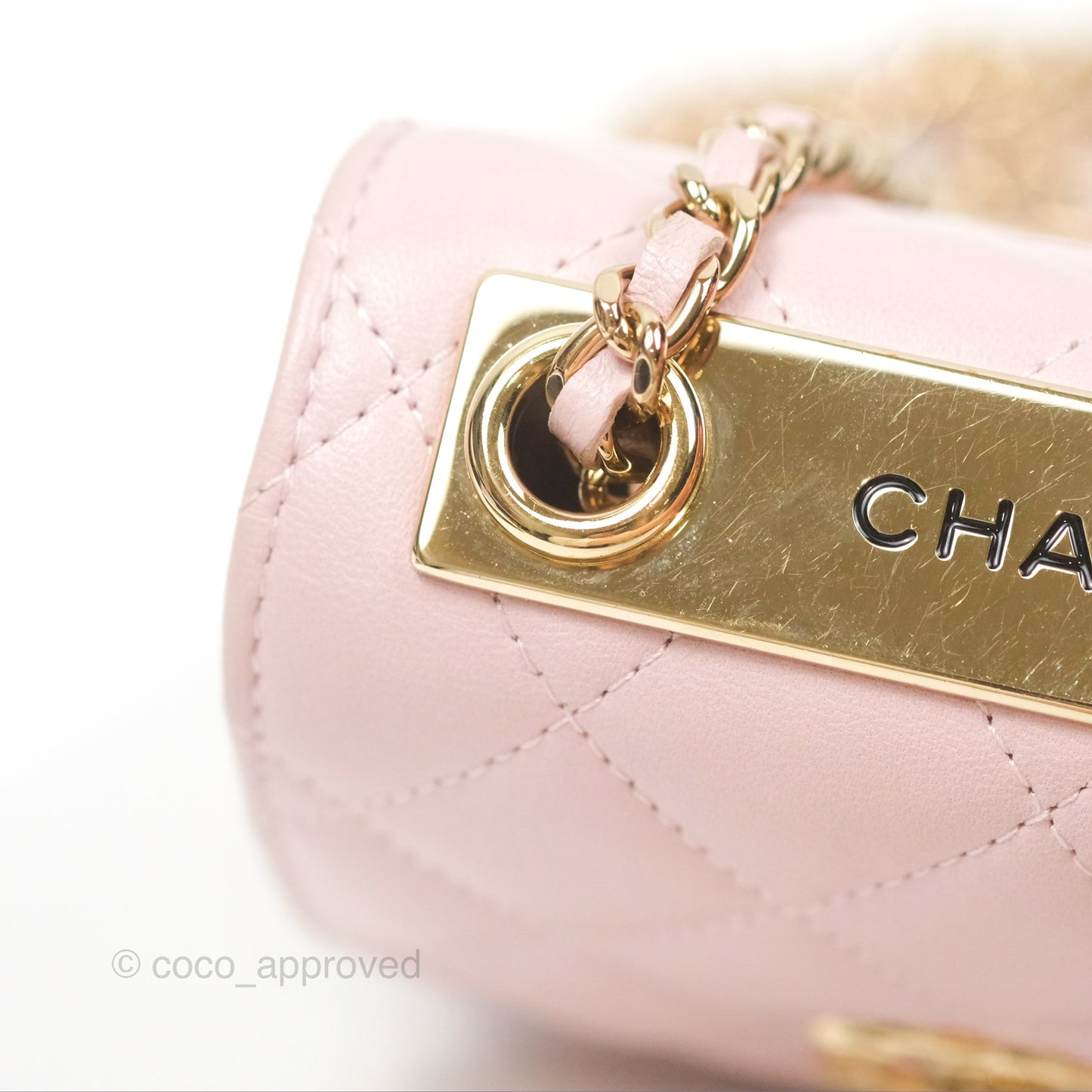 Chanel Mini Quilted Trendy CC Clutch With Chain Lilac Rose Clair Lambskin Gold Hardware