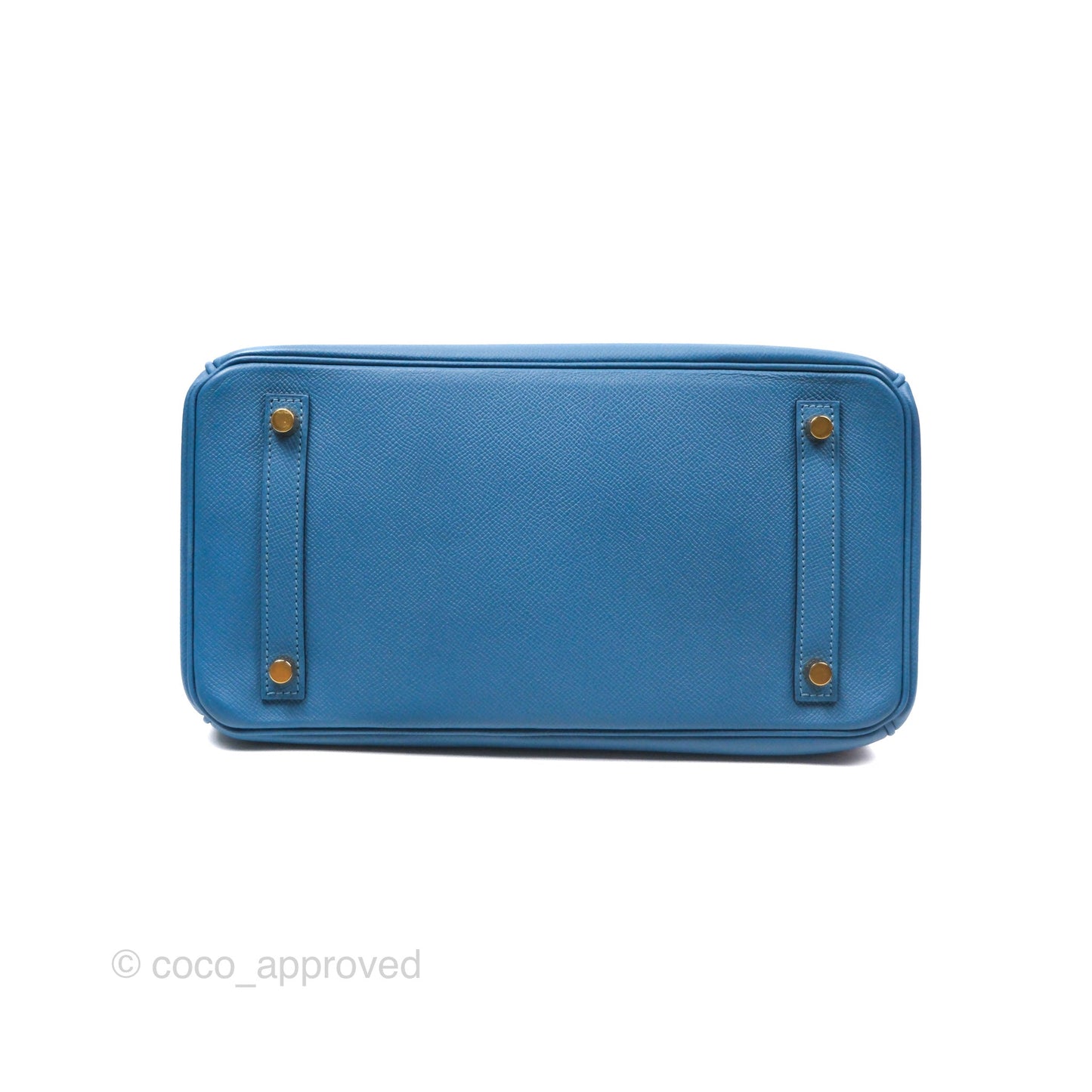 Hermès Birkin 30 Retourne Bleu Brighton 7E Epsom Gold Hardware