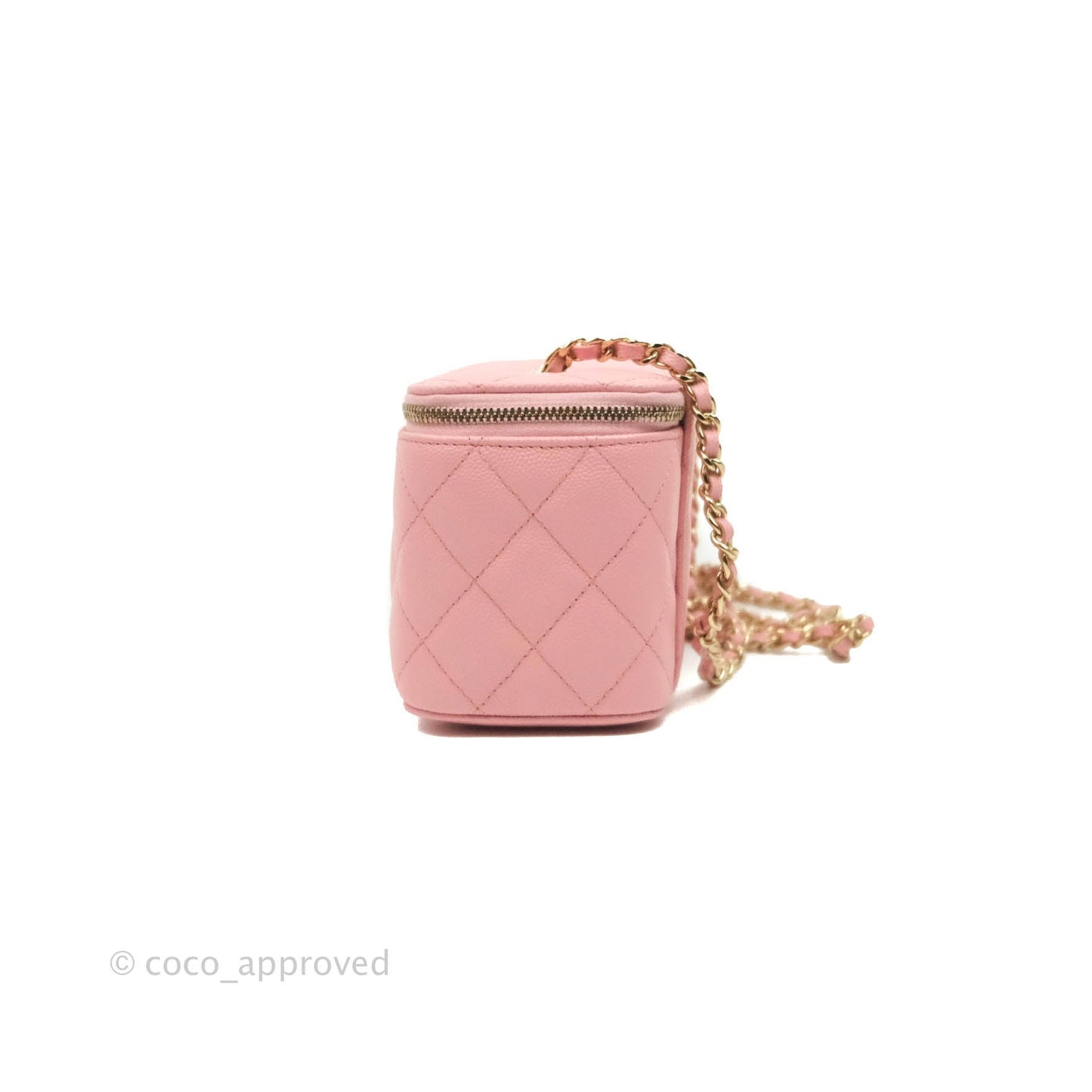 Chanel Classic Vanity with Chain Pink Caviar Gold Hardware