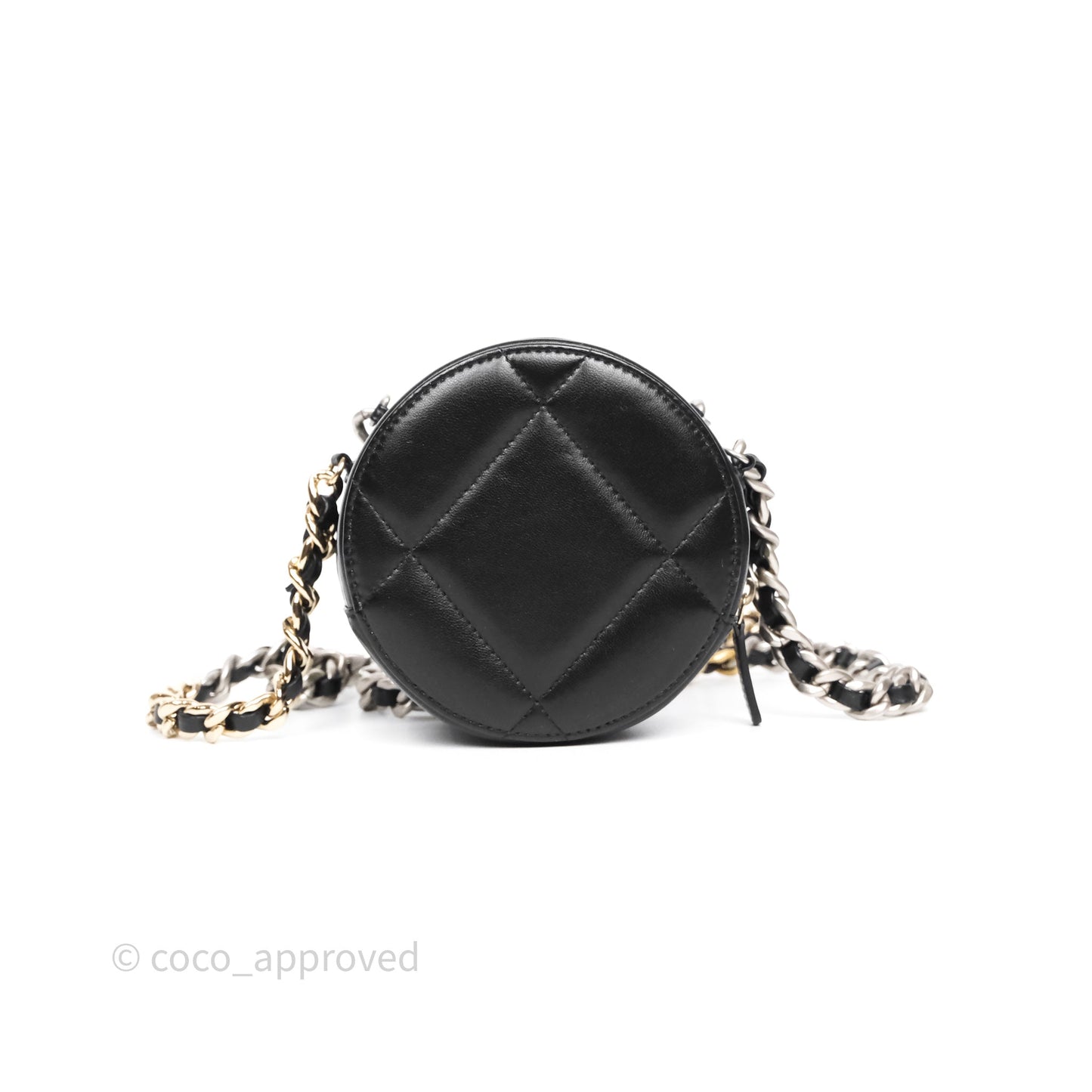 Chanel 19 Round Clutch With Chain Black Mixed Hardware