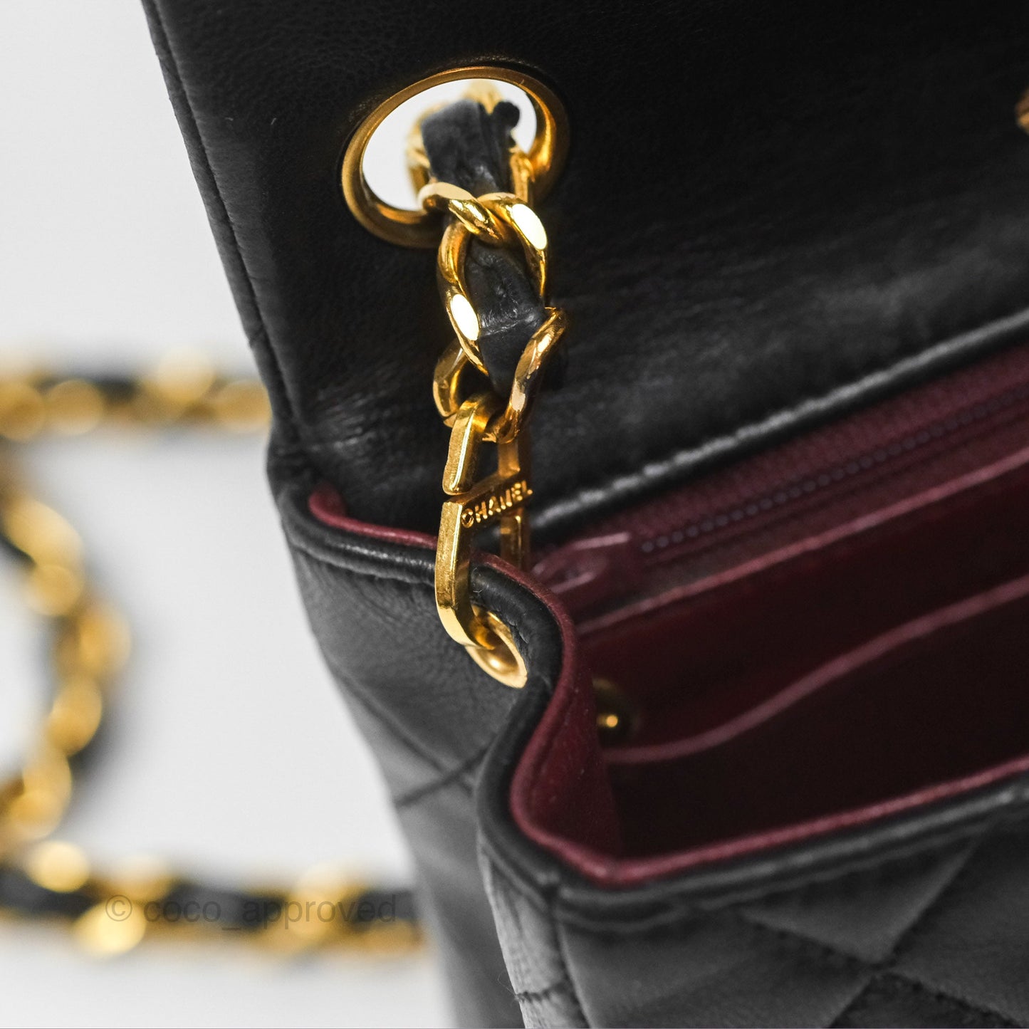 Chanel Vintage Mini Square Black Lambskin 24K Gold Hardware