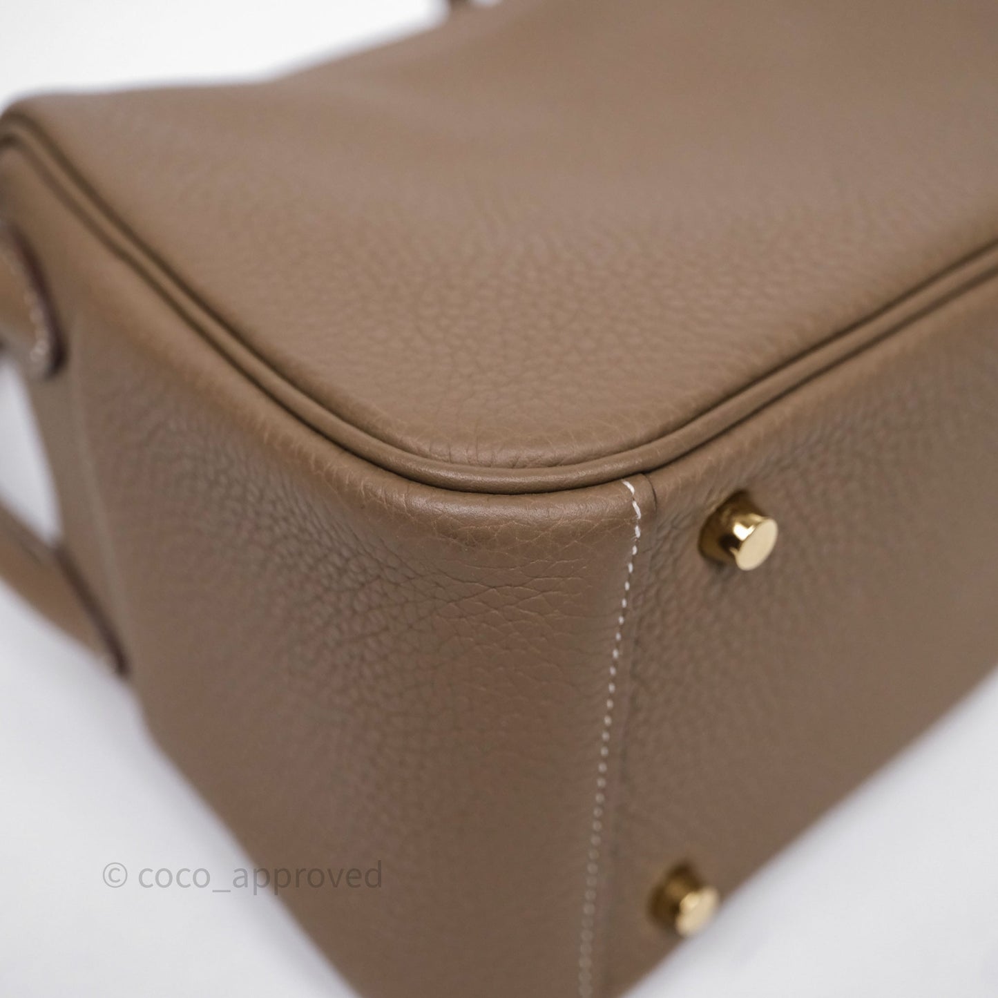 Hermès Mini Lindy 20 Etoupe 18 Clemence Gold Hardware
