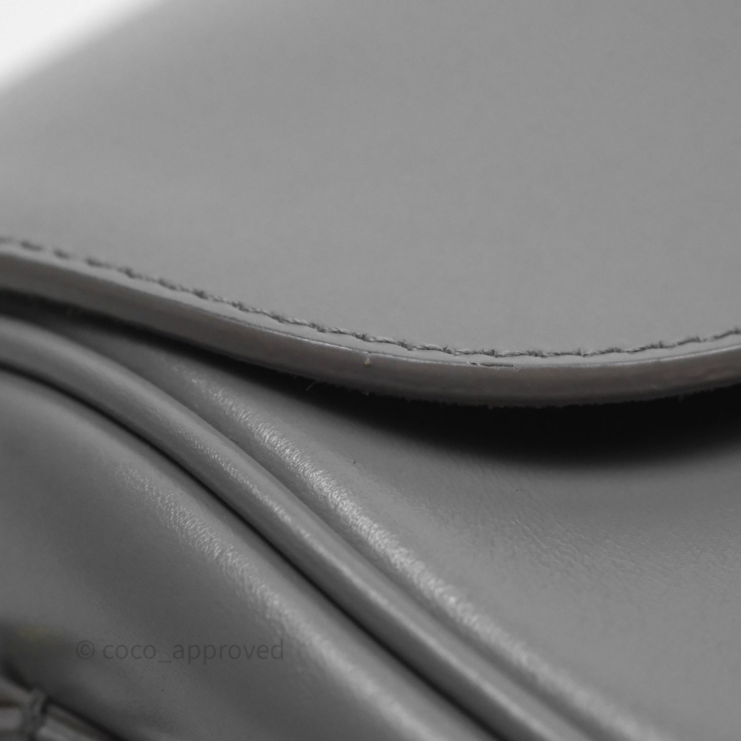 Christian Dior Medium Bobby Flap Grey Box Calfskin