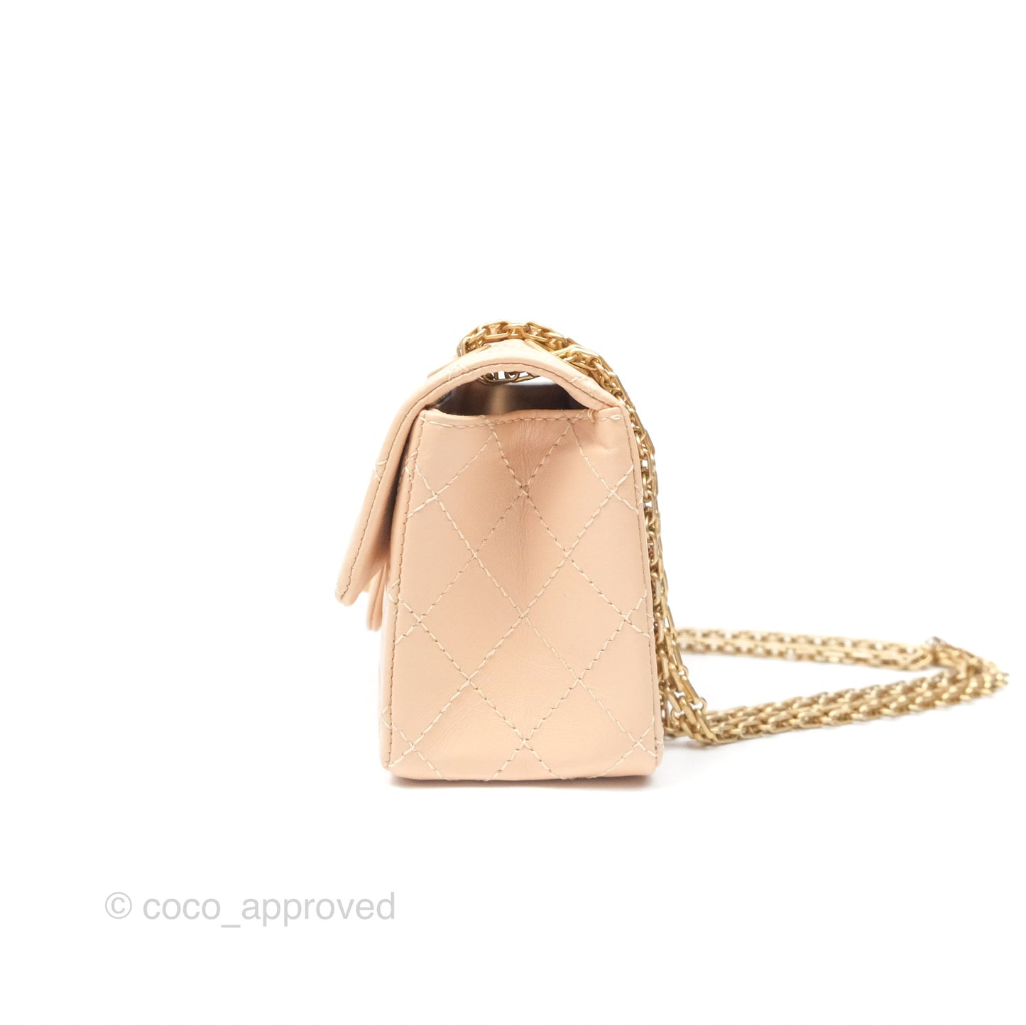 Chanel Mini Reissue 224 Beige Aged Calfskin Aged Gold Hardware