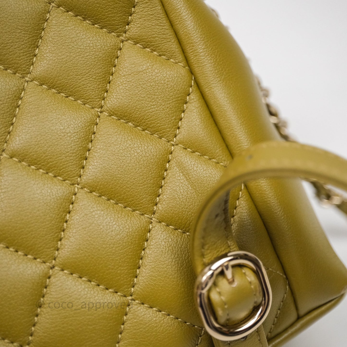 Chanel Mini Duma Backpack Olive Green Calfskin Gold Hardware