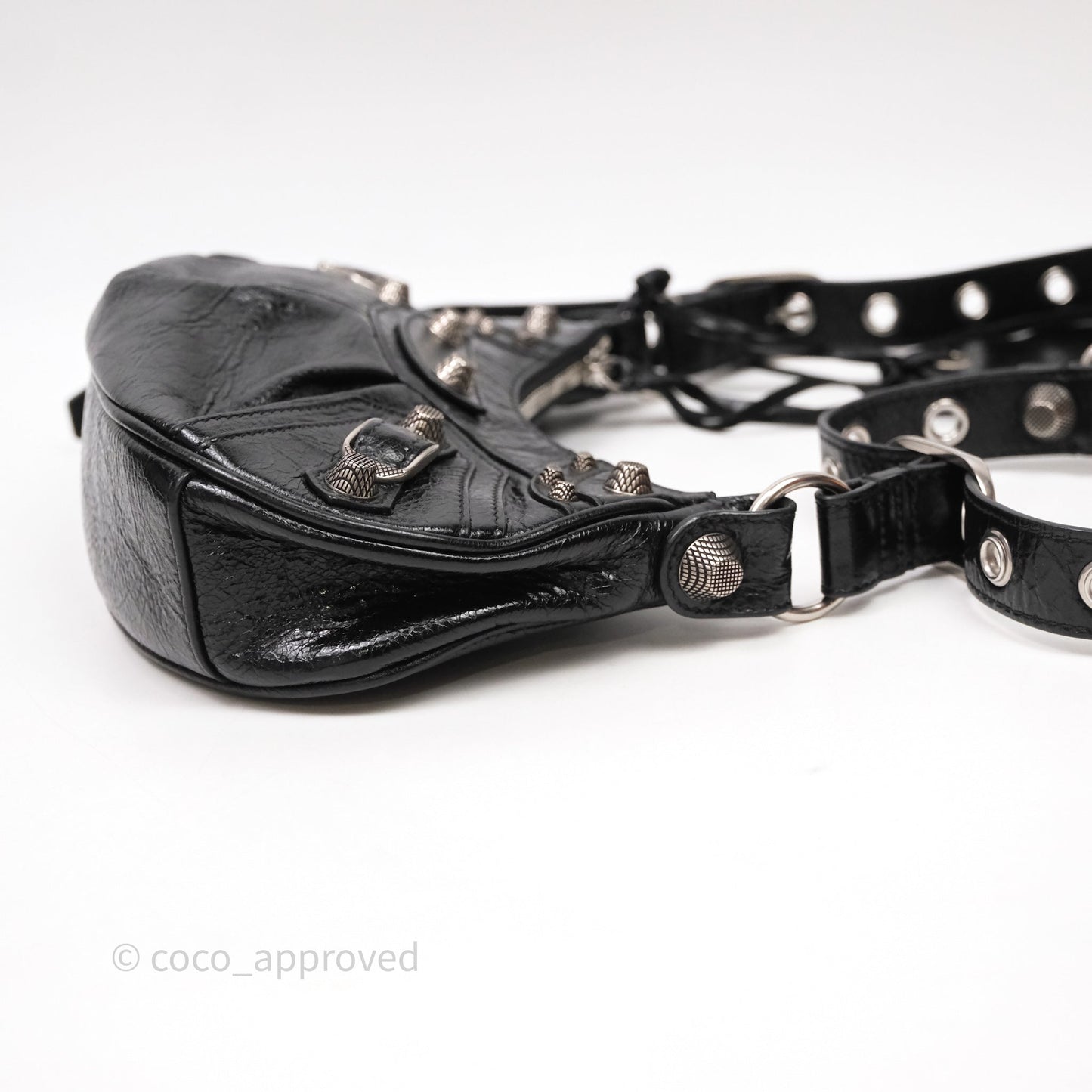 Balenciaga Le Cagole Shoulder Bag Black Calfskin Silver Hardware