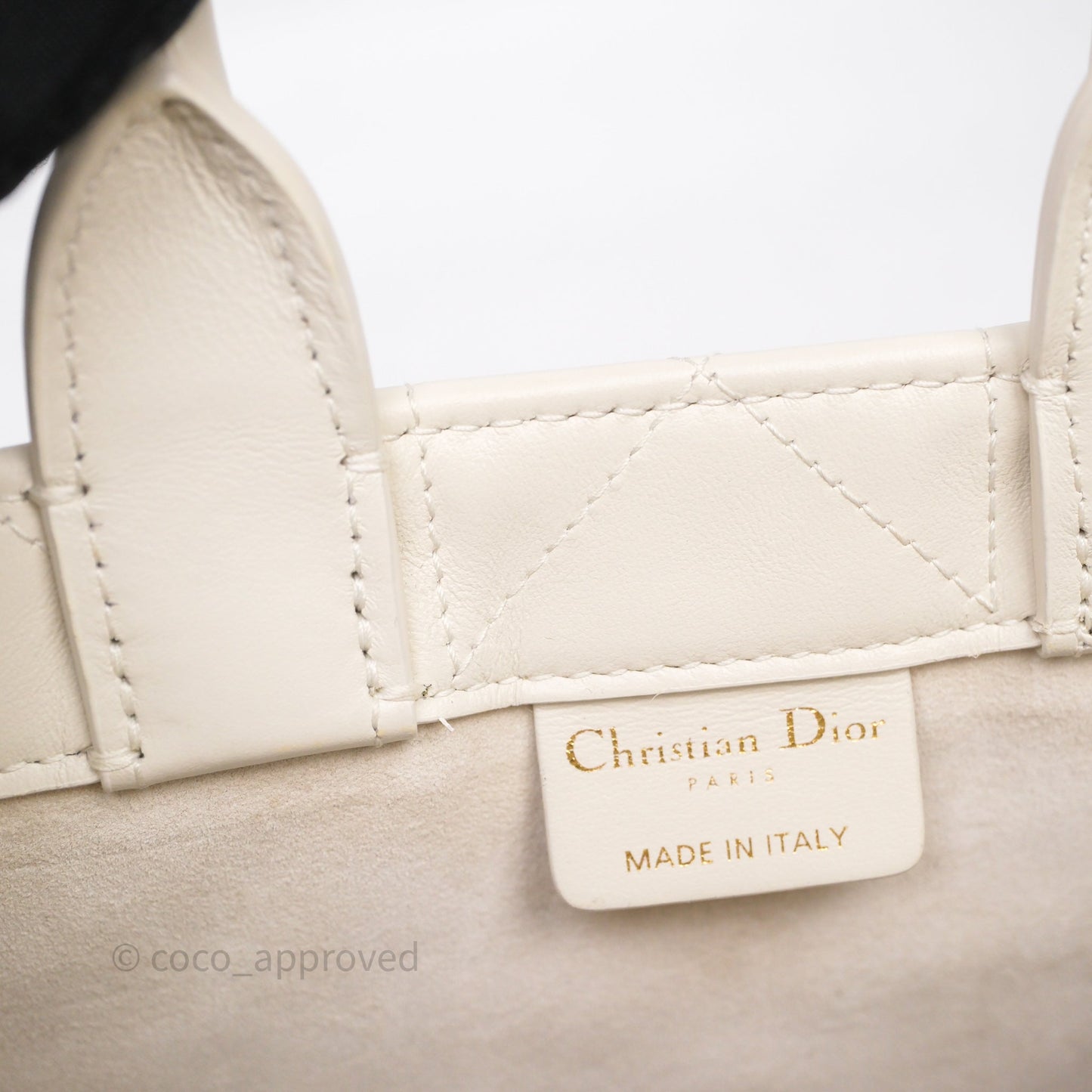 Christian Dior Mini Dior Book Tote Latte Macrocannage Calfskin Gold Hardware