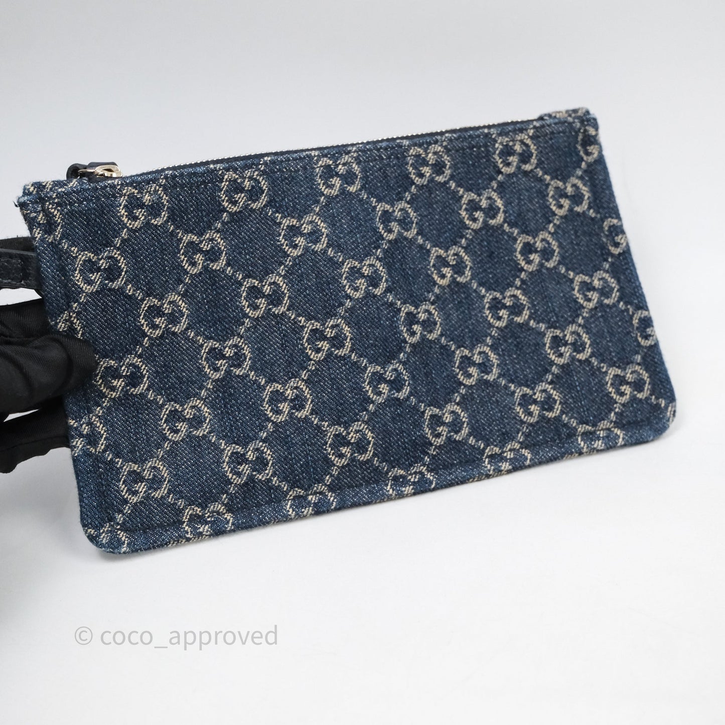 Gucci Giglio Small Tote Bag Blue and White GG Denim