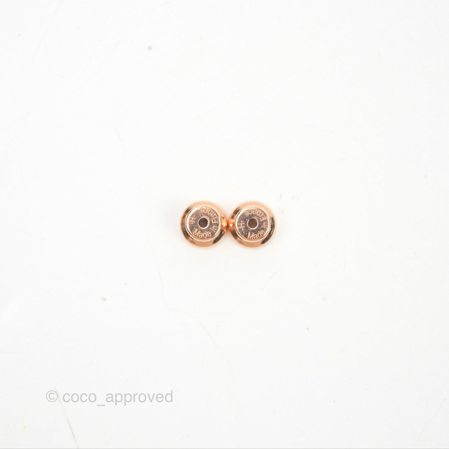 Hermès Mini Pop H Earrings Marron Glace Rose Gold