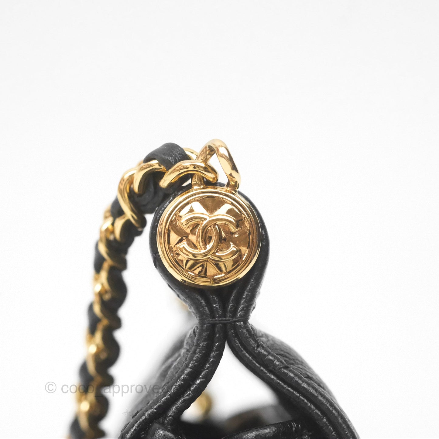 Chanel Clutch with Chain Black Caviar Gold Hardware 22K