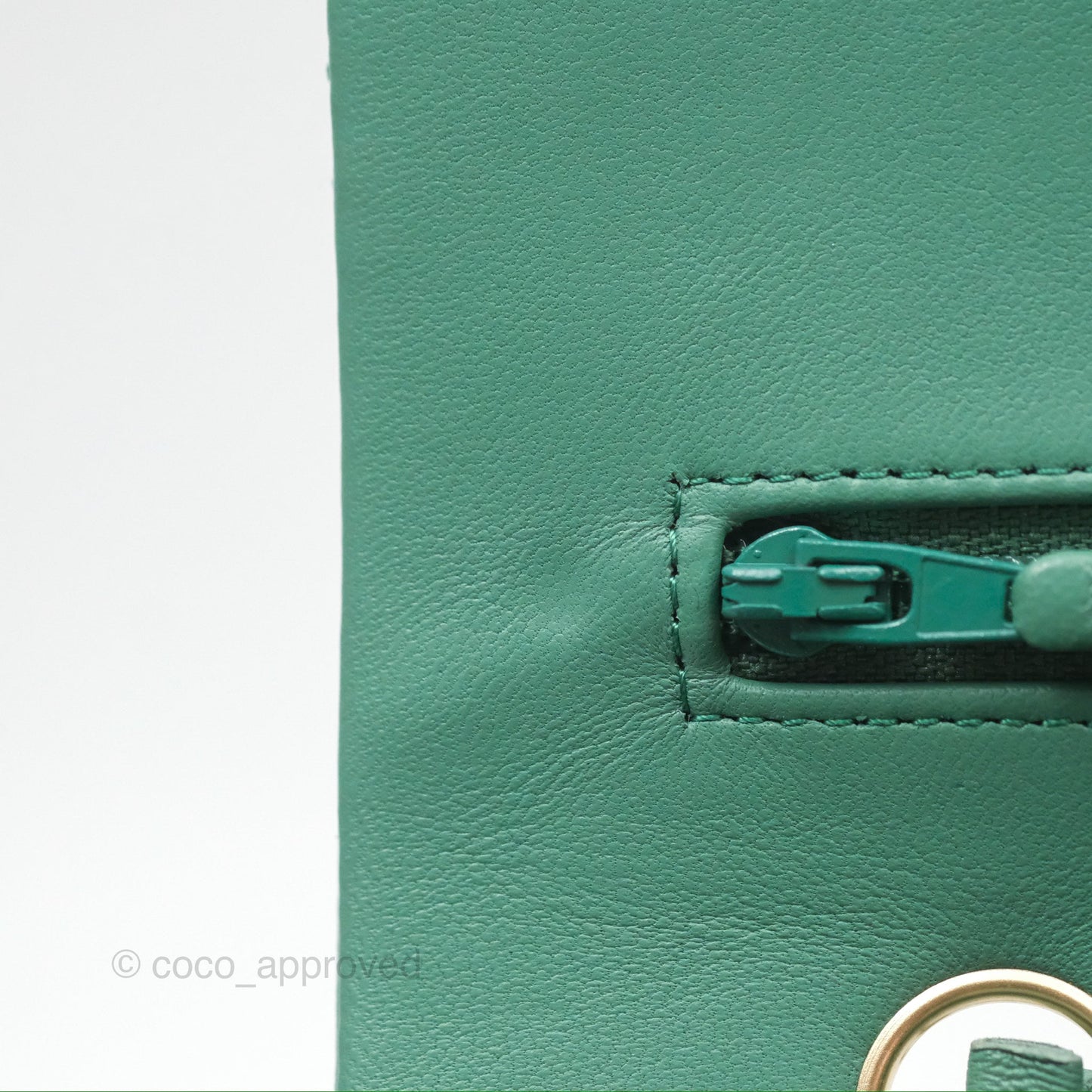 Chanel Small S/M Classic Flap Green Lambskin Gold Hardware