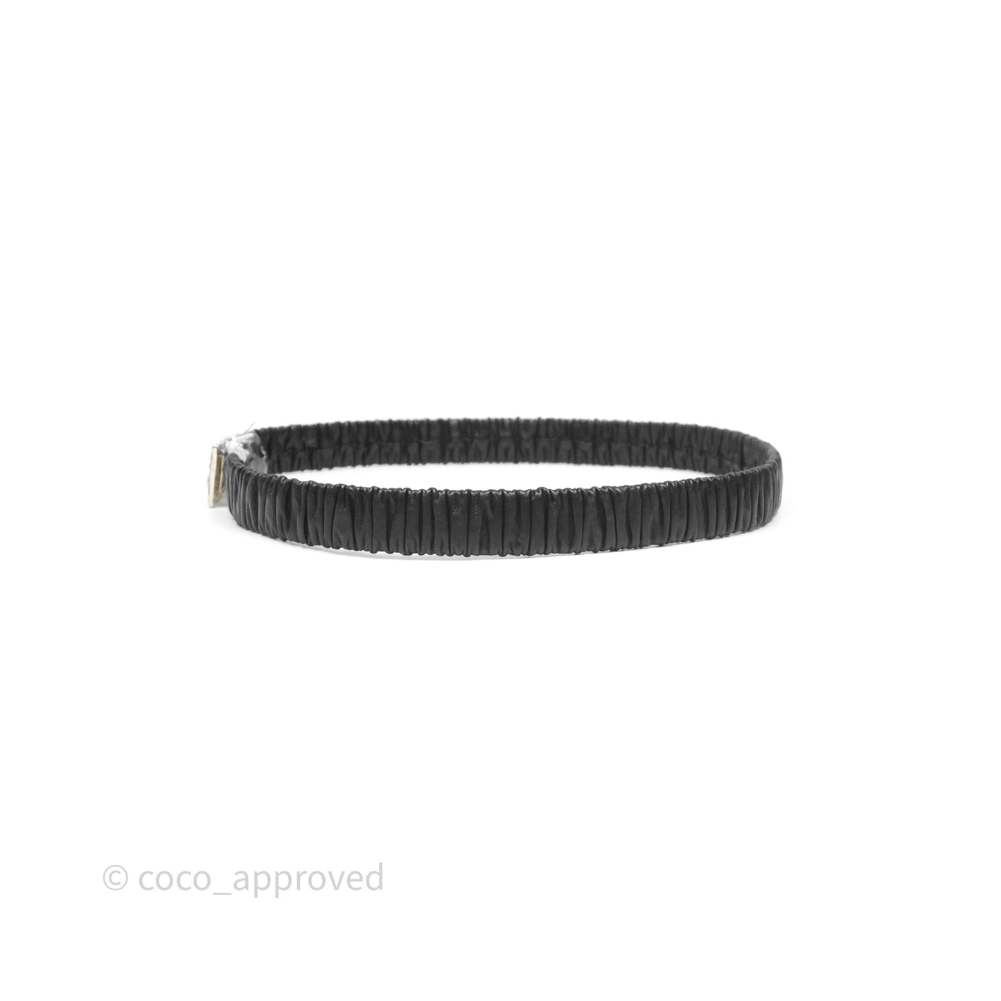 Chanel Square CC Ruched Belt Black Lambskin Gold Tone 22A